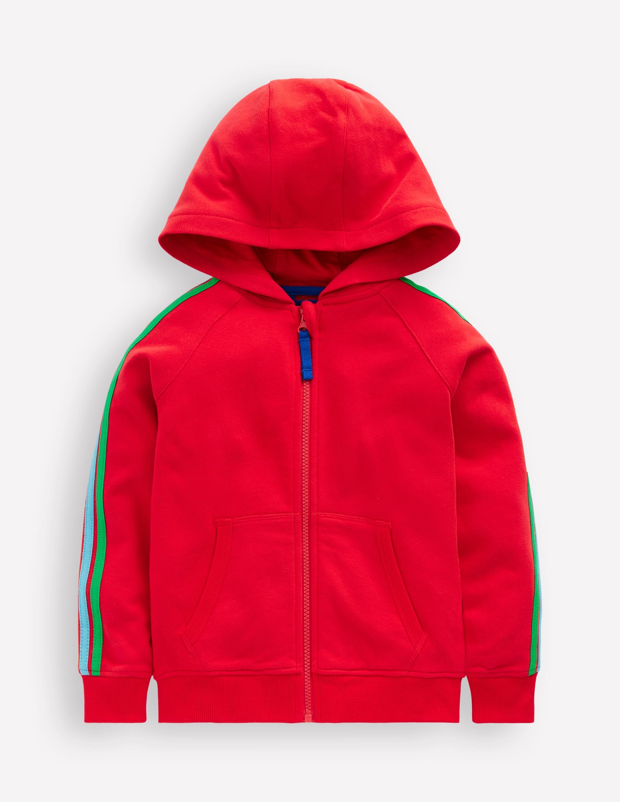 Rainbow Zip-Up Hoodie-Cherry Tomato Red - Image 1