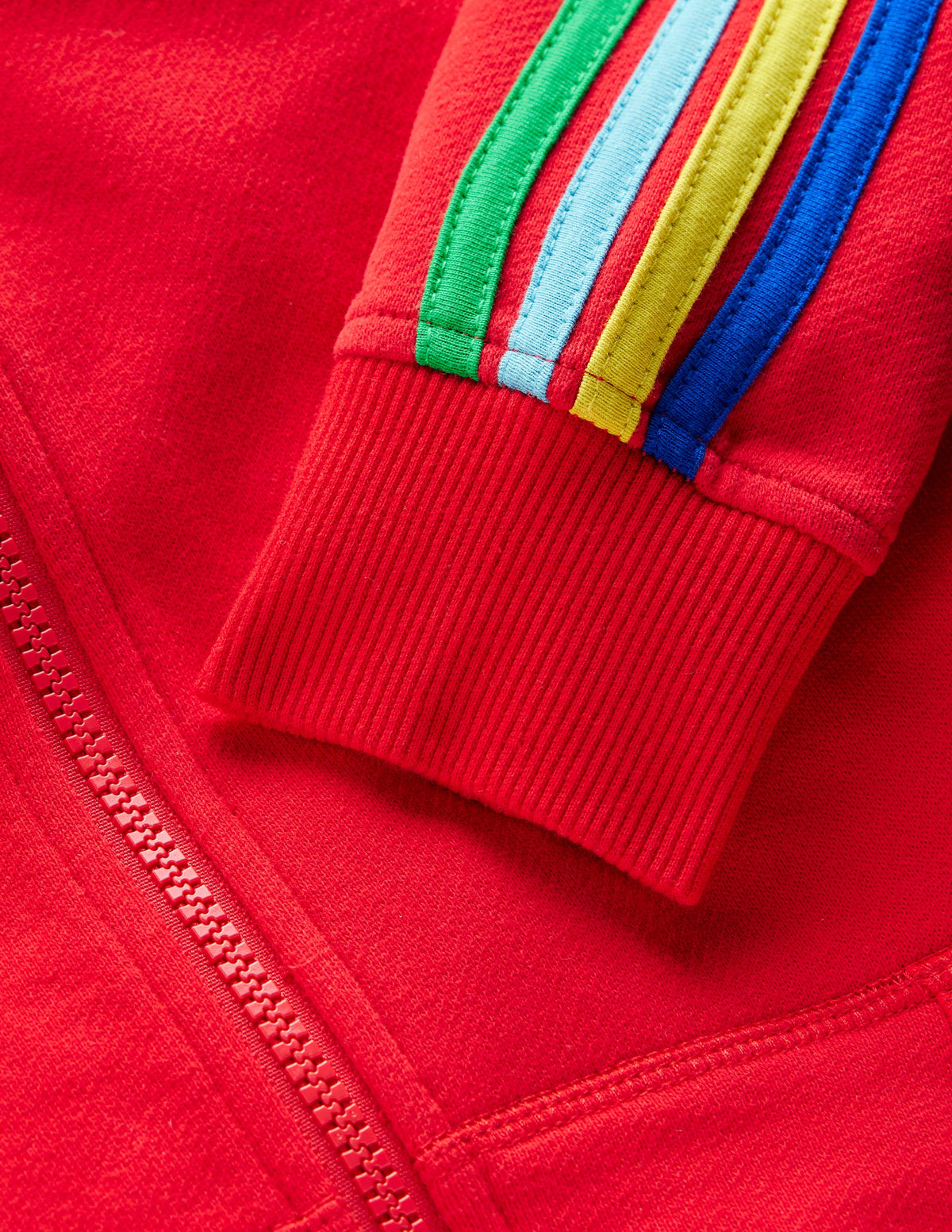 Rainbow Zip-Up Hoodie-Cherry Tomato Red - Image 3