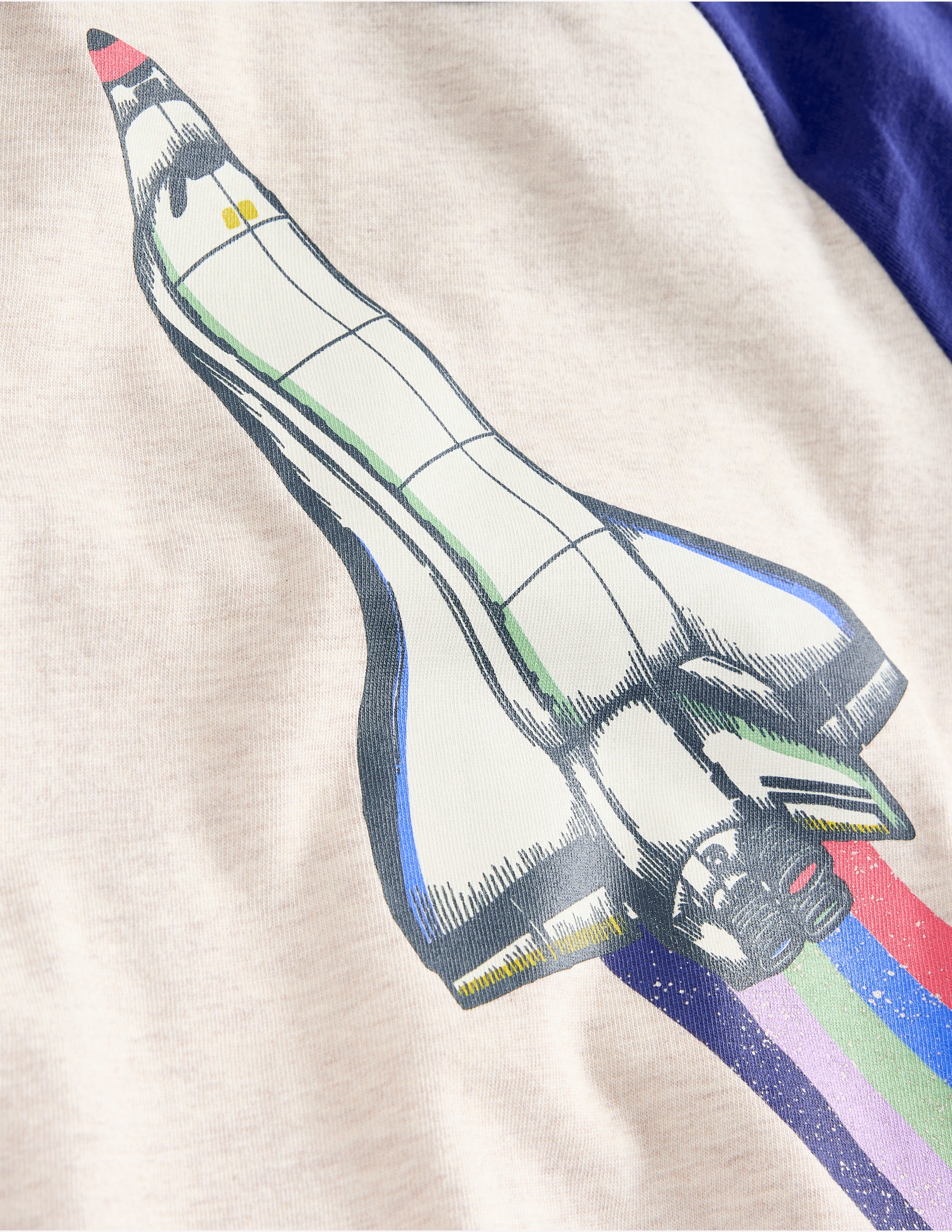Glow In The Dark Raglan-Oatmeal Marl Rocket - Image 3