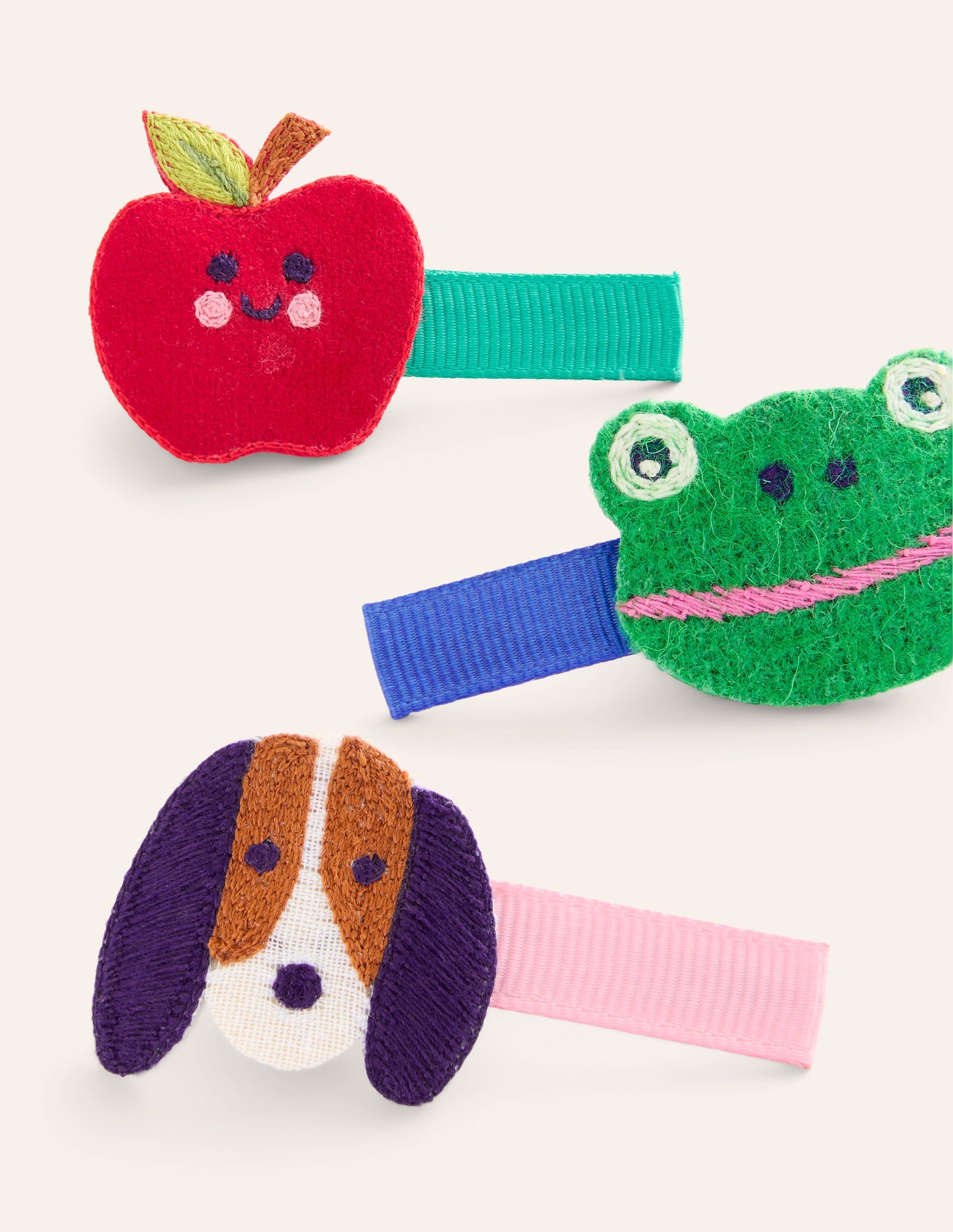 3-pack Hair Clips-Multi Animals-2