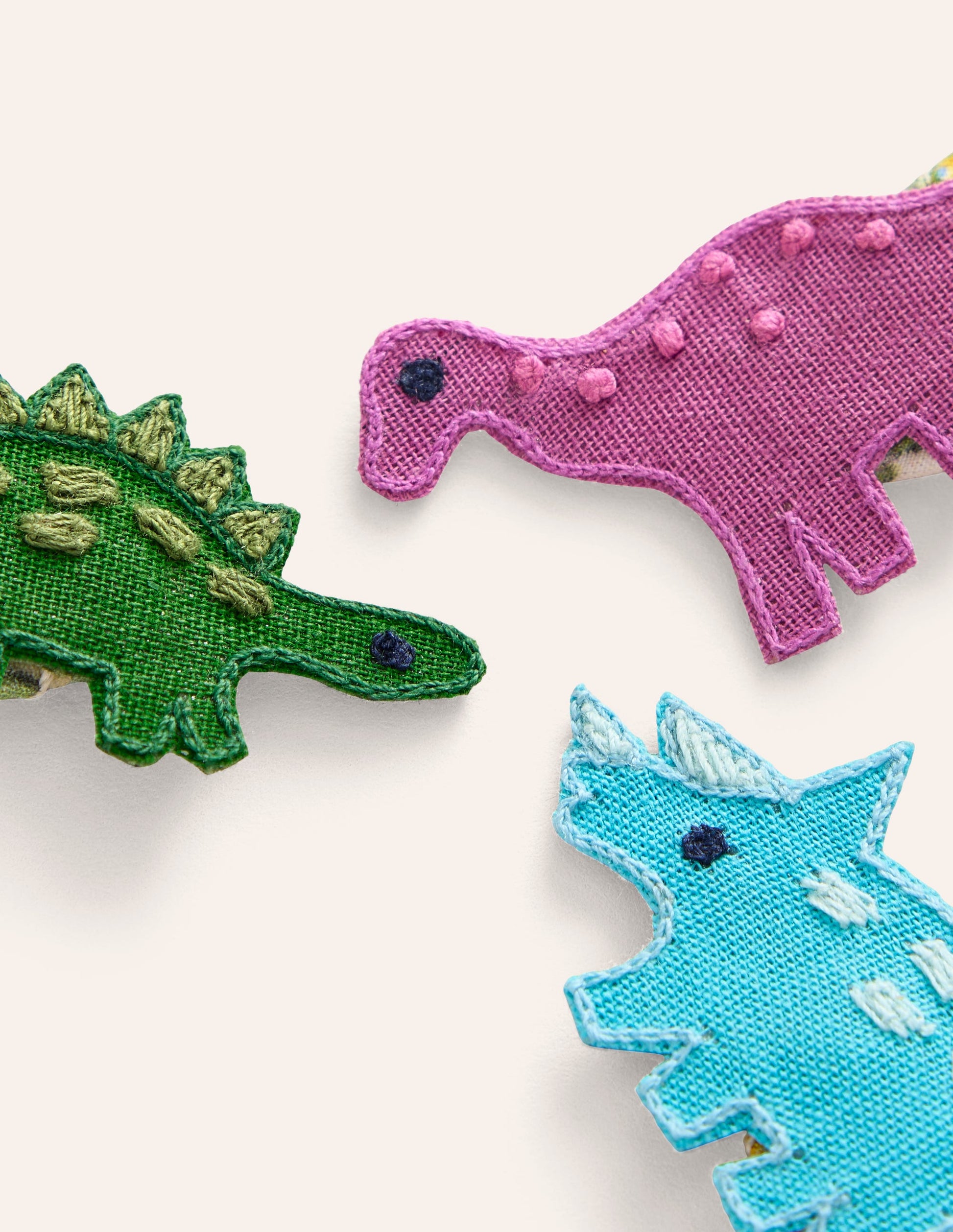 3-pack Hair Clips-Multi Dinosaurs-2