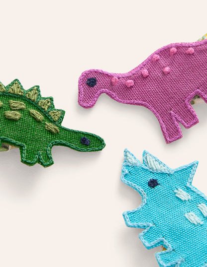 3-pack Hair Clips-Multi Dinosaurs-2
