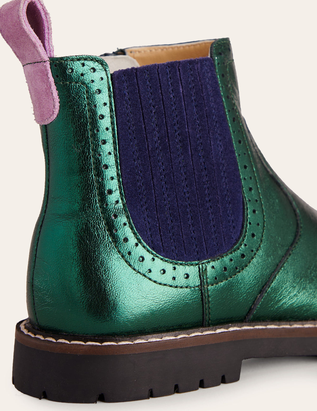Leather Chelsea Boots-Metallic Green - Image 2