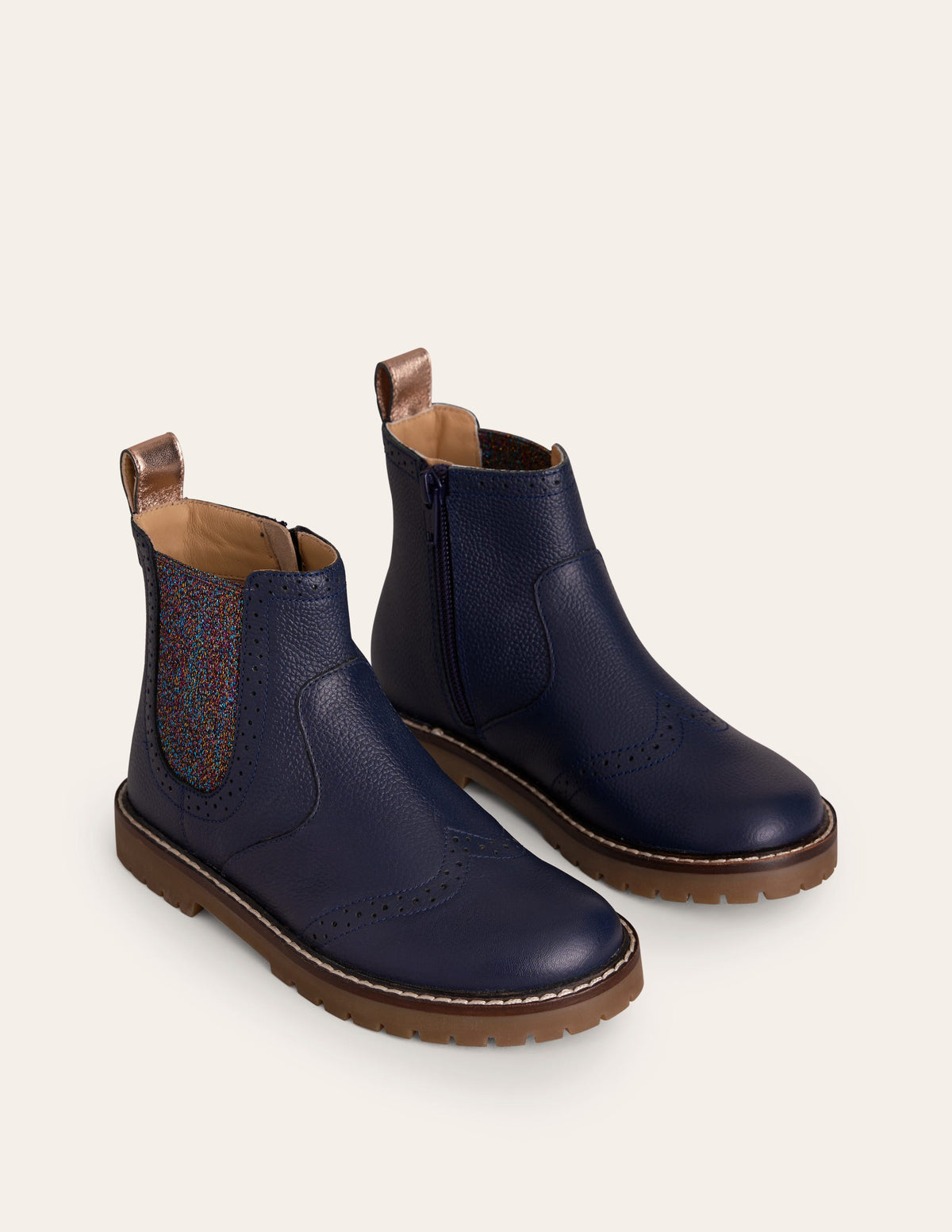 Leather Chelsea Boots-French Navy - Image 2