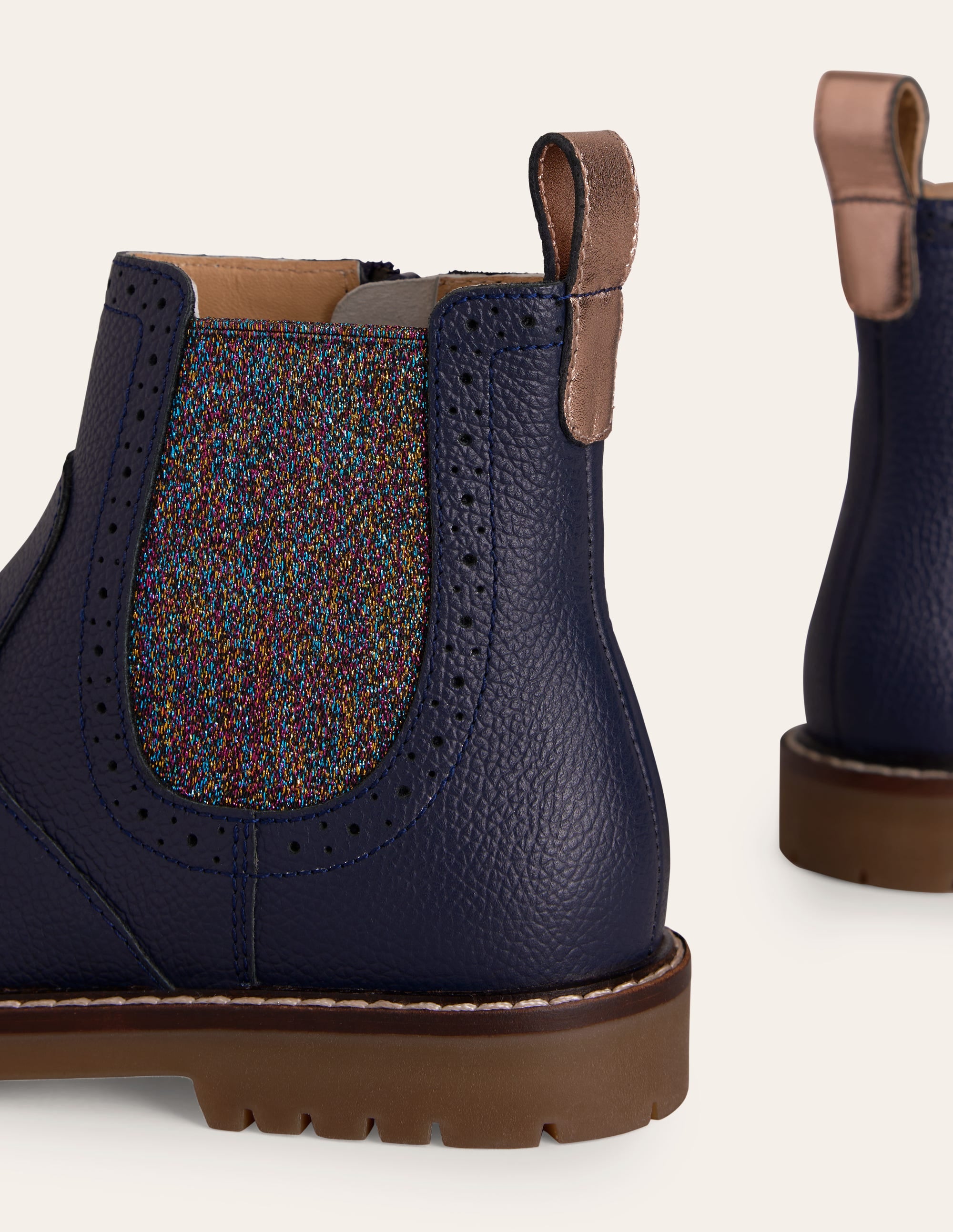 Leather Chelsea Boots-French Navy - Image 3