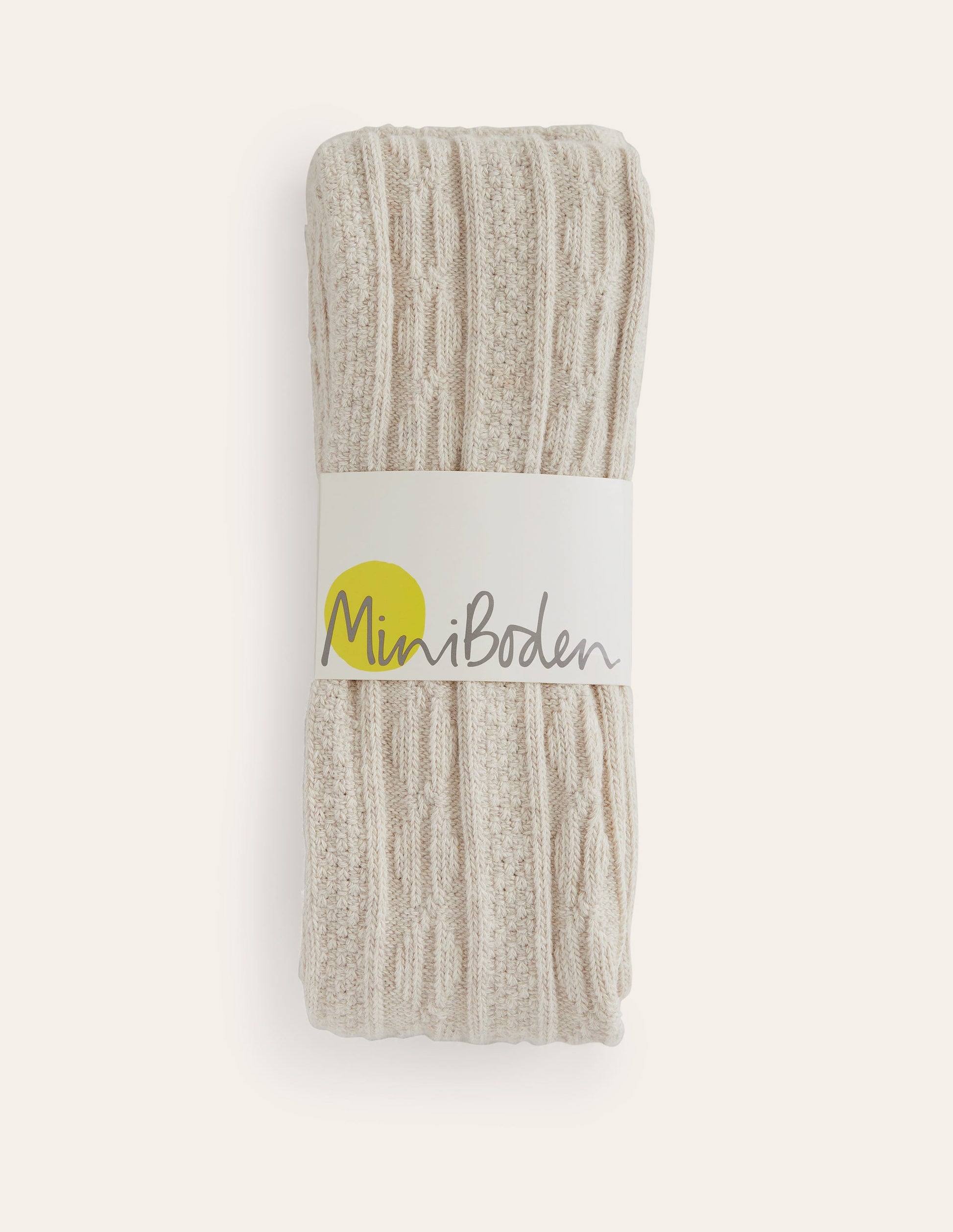 Cable Footless Tights-Oatmeal Marl Boden UK - Main Image