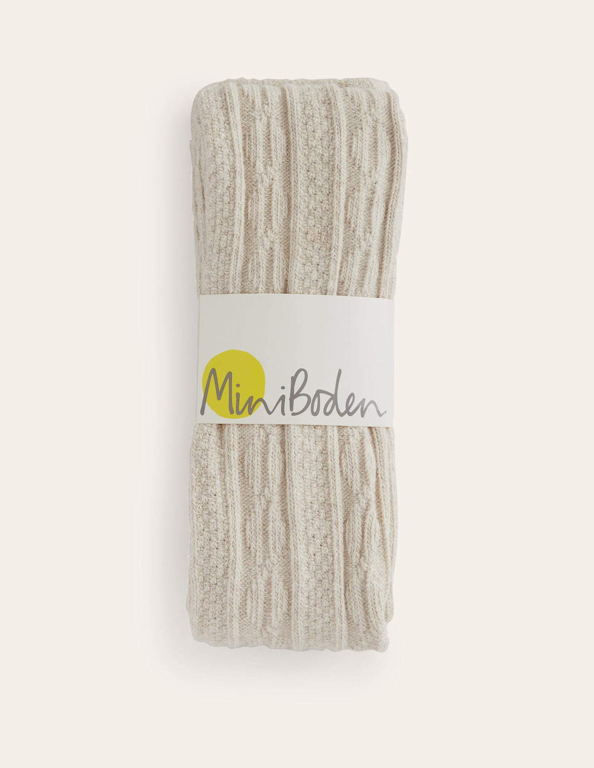 Cable Footless Tights-Oatmeal Marl - Image 2