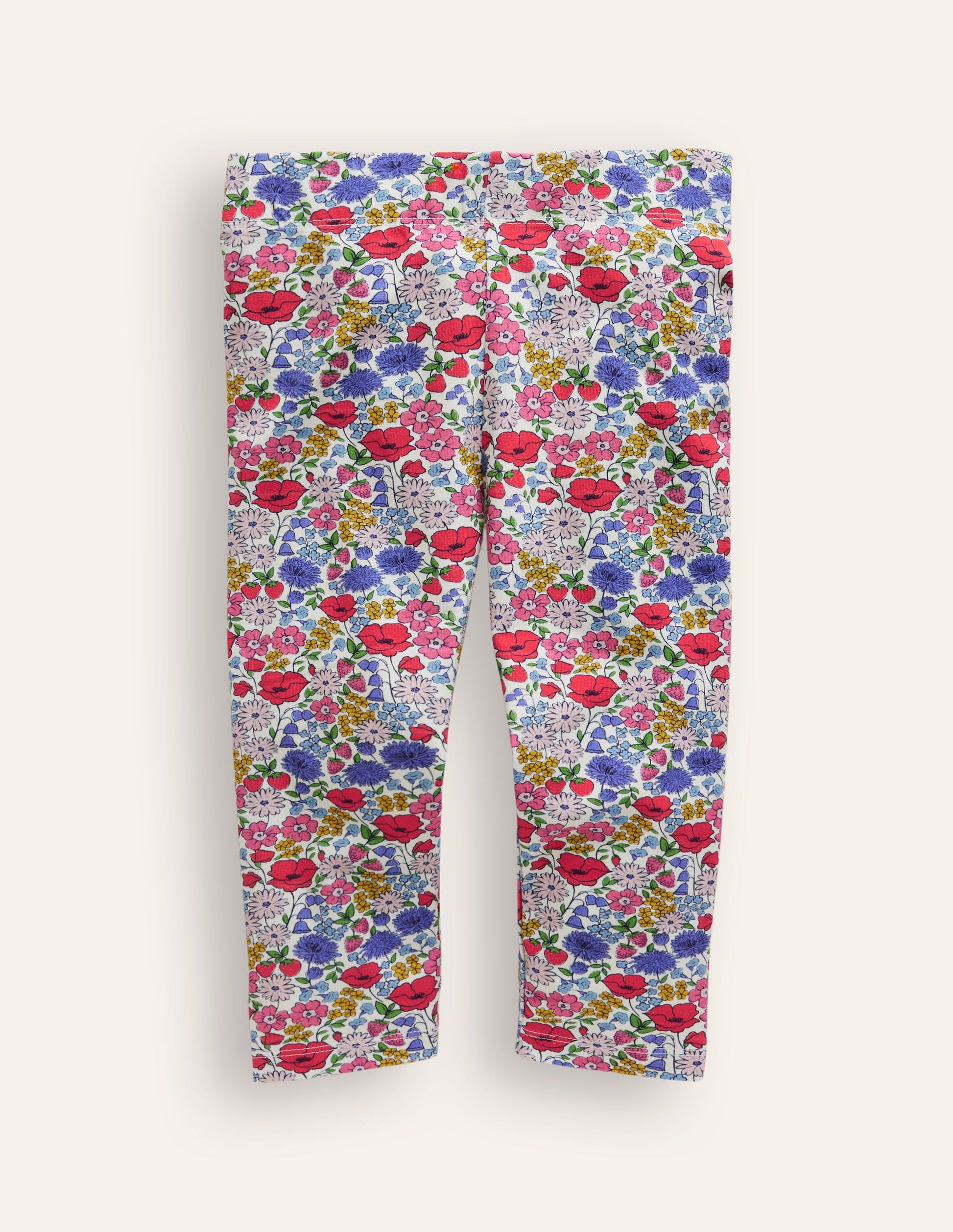 Fun Cropped Leggings-Multi Flowerbed-1