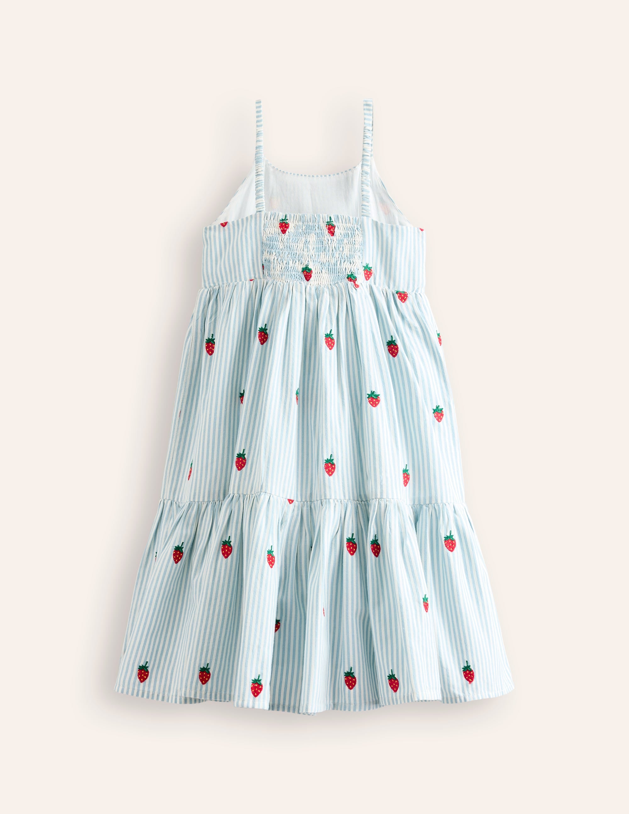 Tiered Twirly Sundress-Vintage Blue/ Ivory Strawberry - Image 2