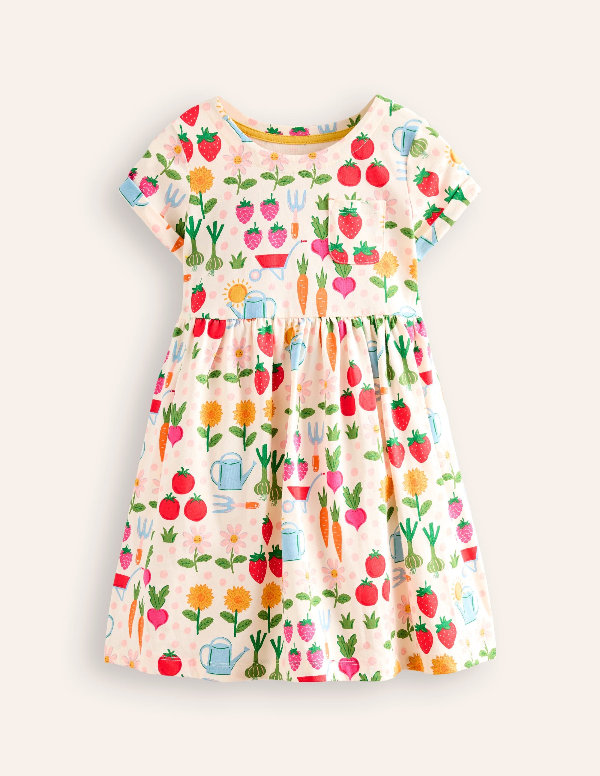Short-sleeved Fun Jersey Dress-Multi Grow Your Own - Image 1