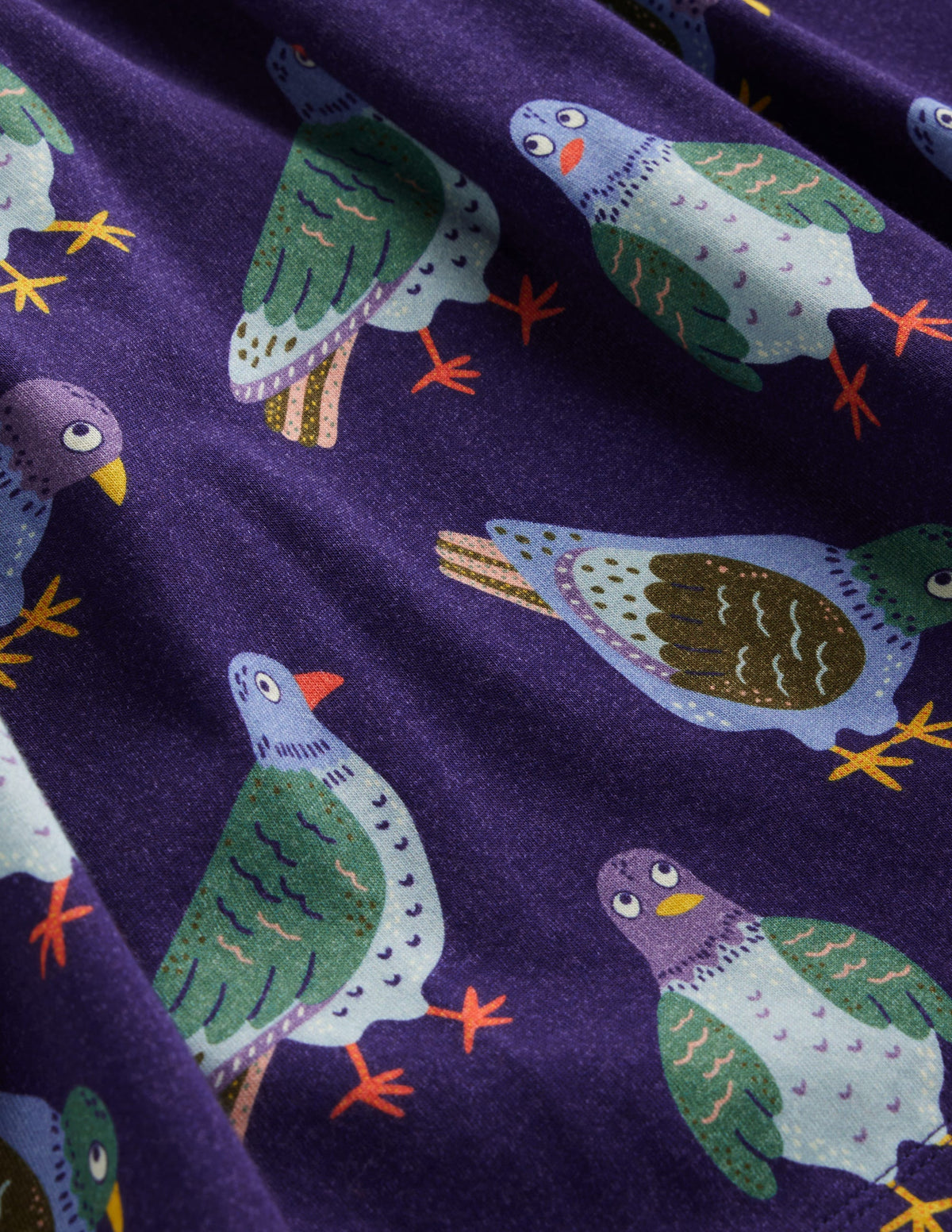 Short-sleeved Fun Jersey Dress-Starboard Navy Pigeons - Image 4