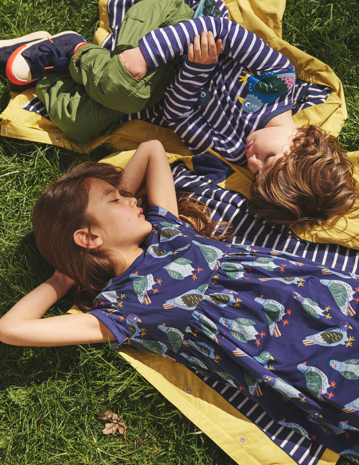 Short-sleeved Fun Jersey Dress-Starboard Navy Pigeons-6