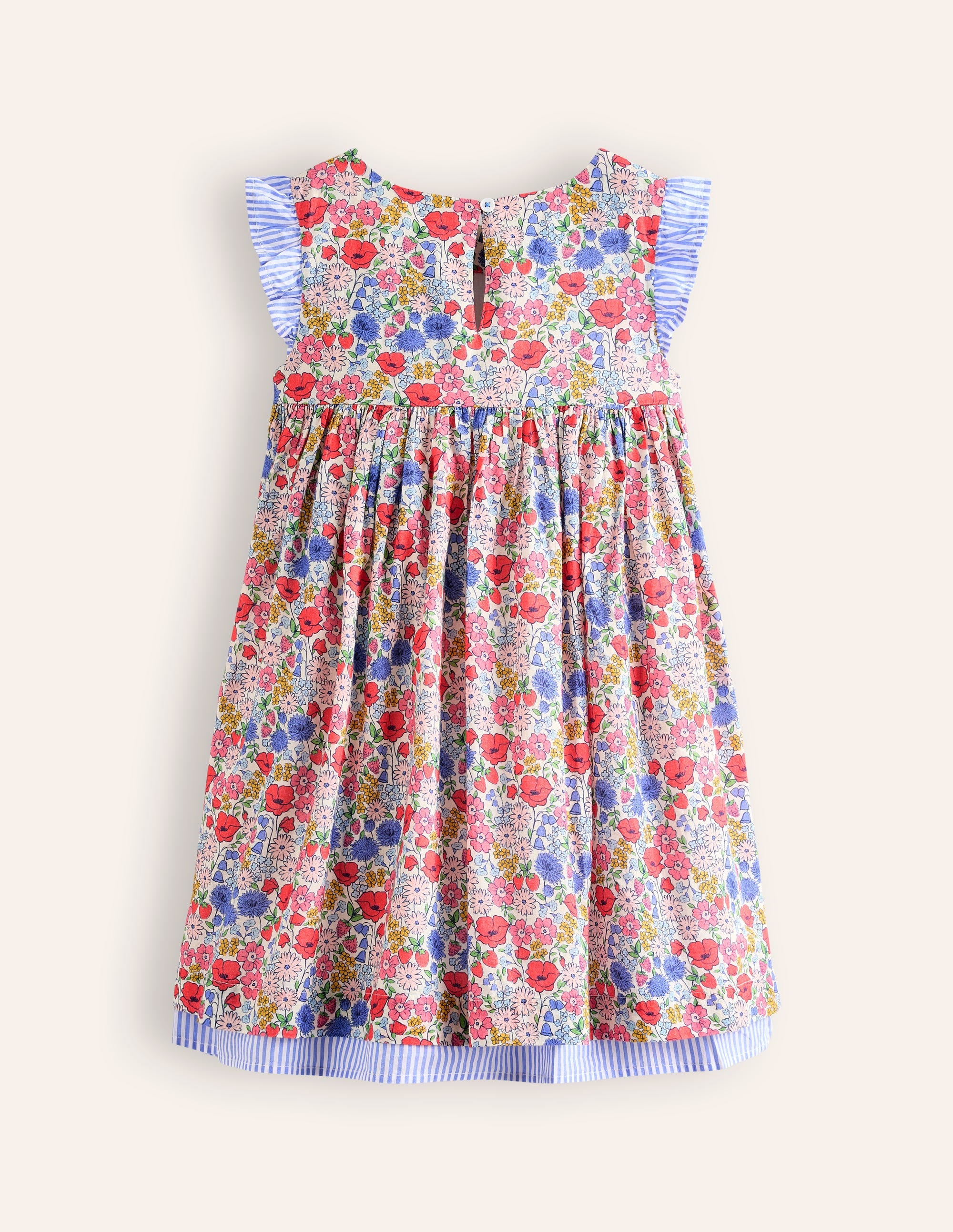 Smocked Lace Trim Dress-Multi Flowerbed - Image 4