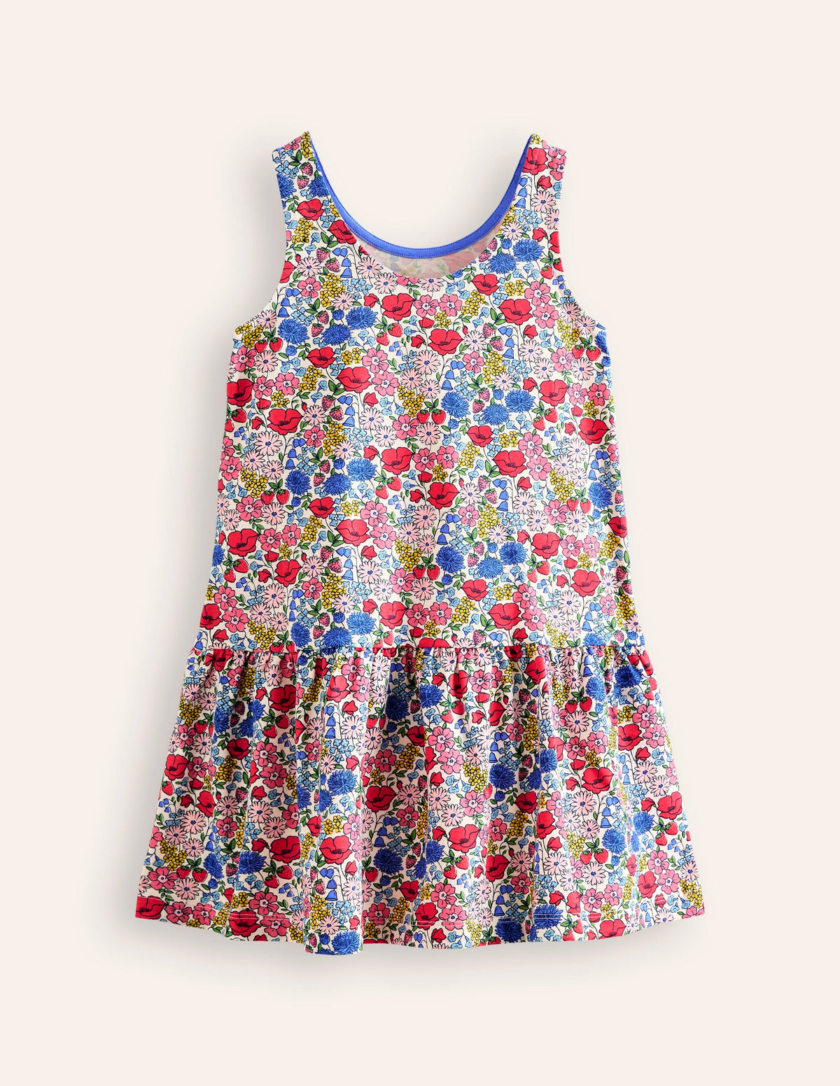 Strappy Drop Waist Dress-Multi Flowerbed-2
