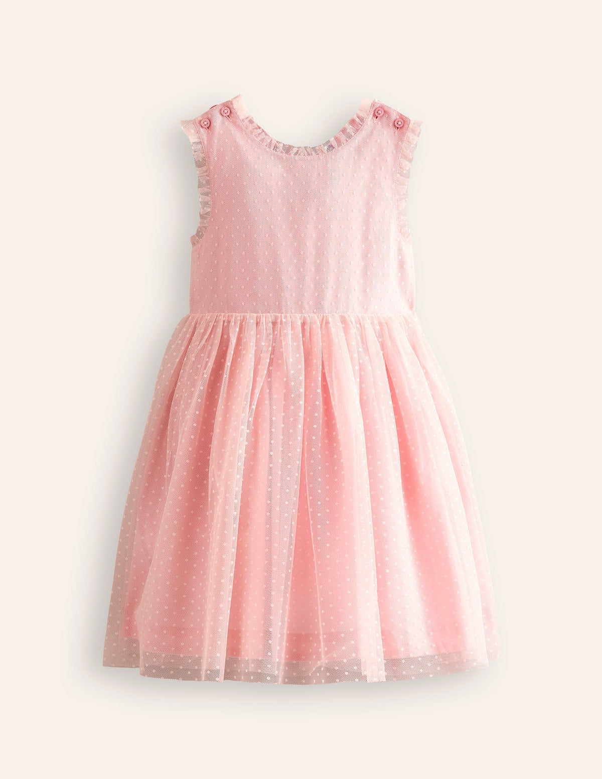 Tulle Appliqué Back Dress-Ballet Pink Butterfly-1