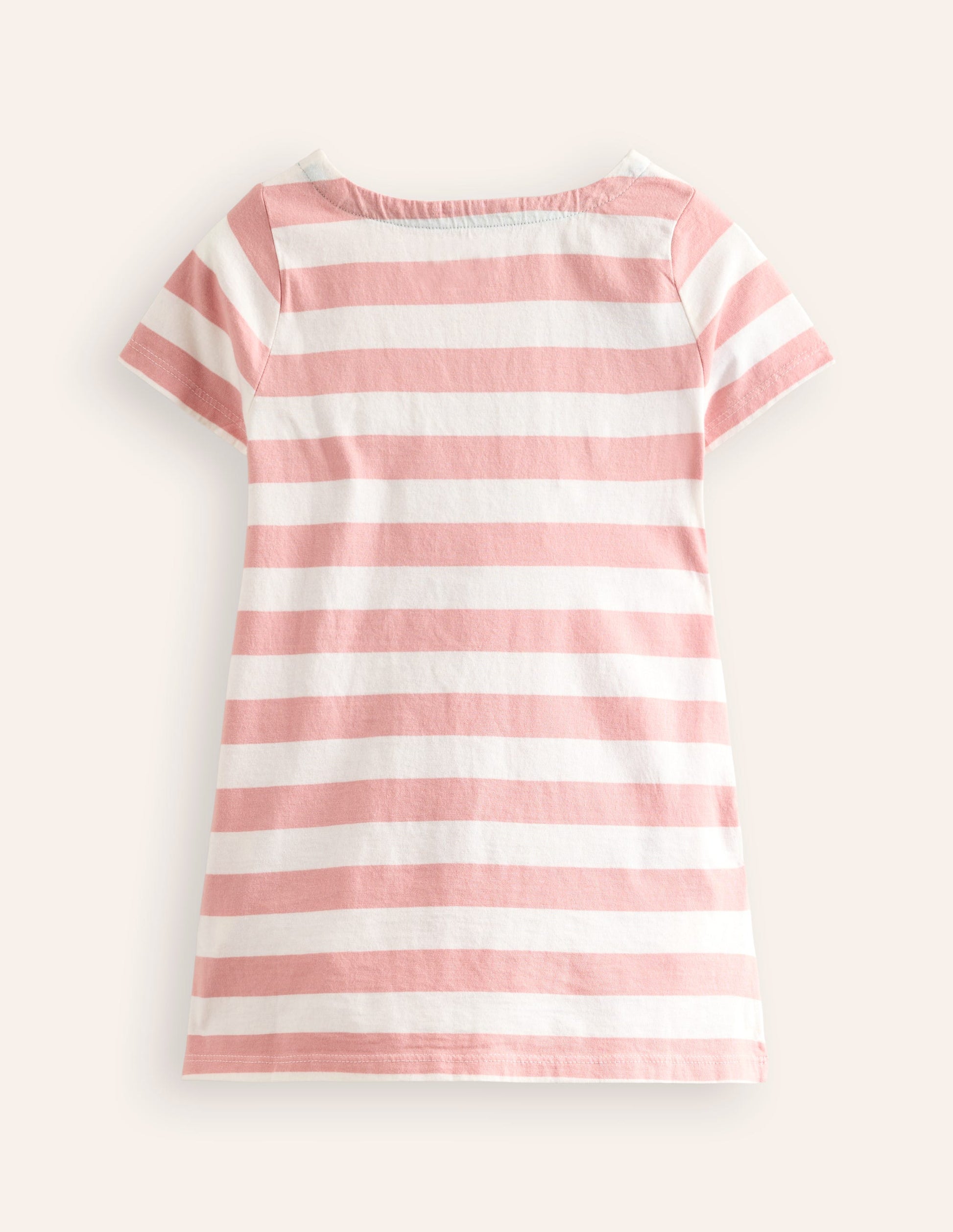 Short Sleeve Appliqué Tunic-Ivory/ Ballet Pink Bee-2