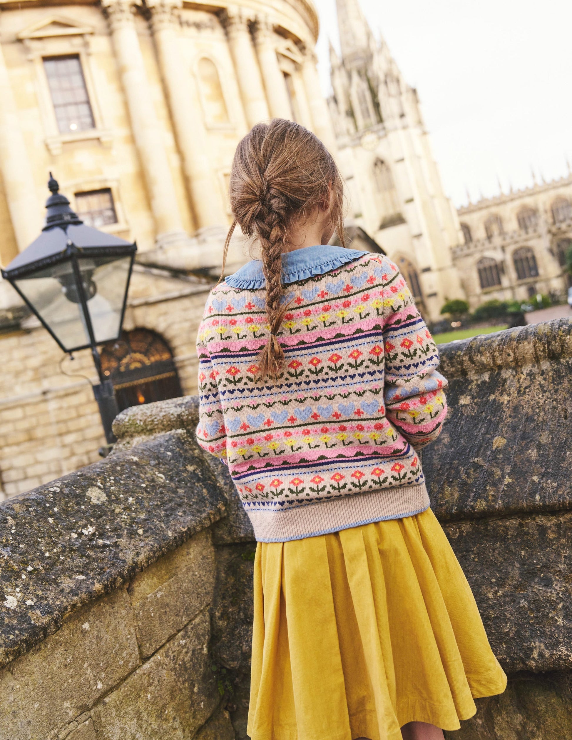 Floral Fair Isle Cardigan-Ecru Marl Flowers-9
