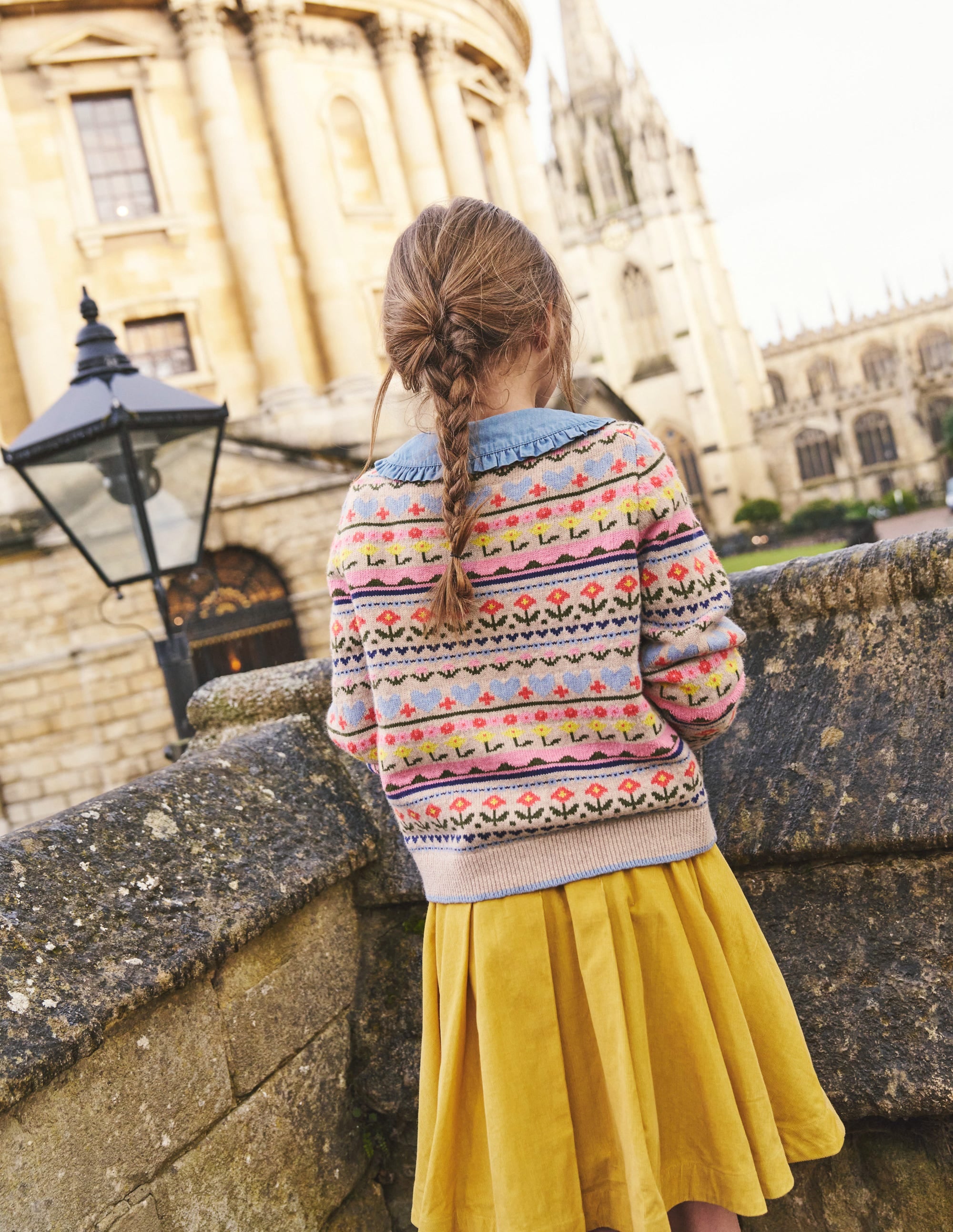 Floral Fair Isle Cardigan-Ecru Marl Flowers - Image 9