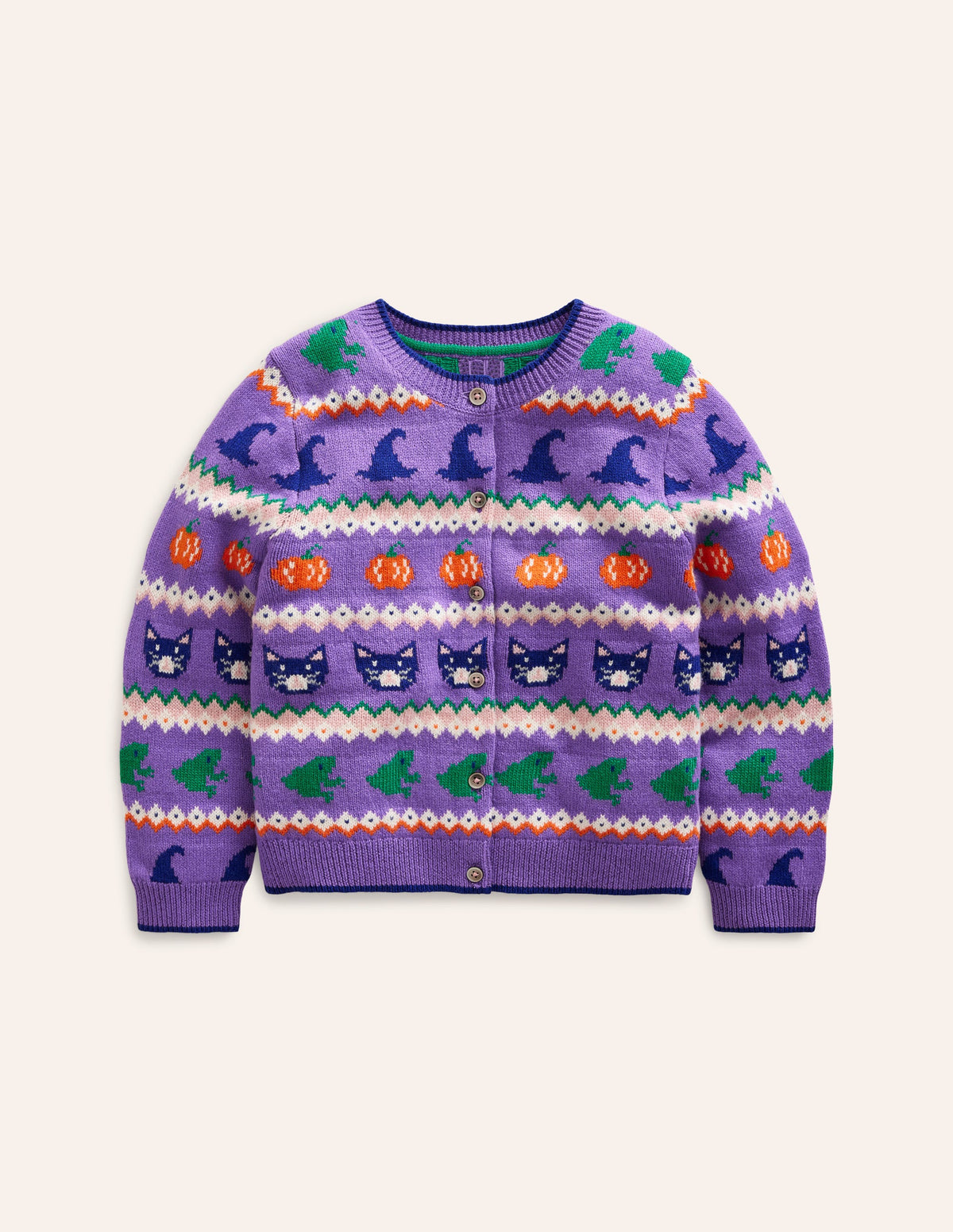 Edie Fair Isle Cardigan-Aster Purple Halloween - Image 1