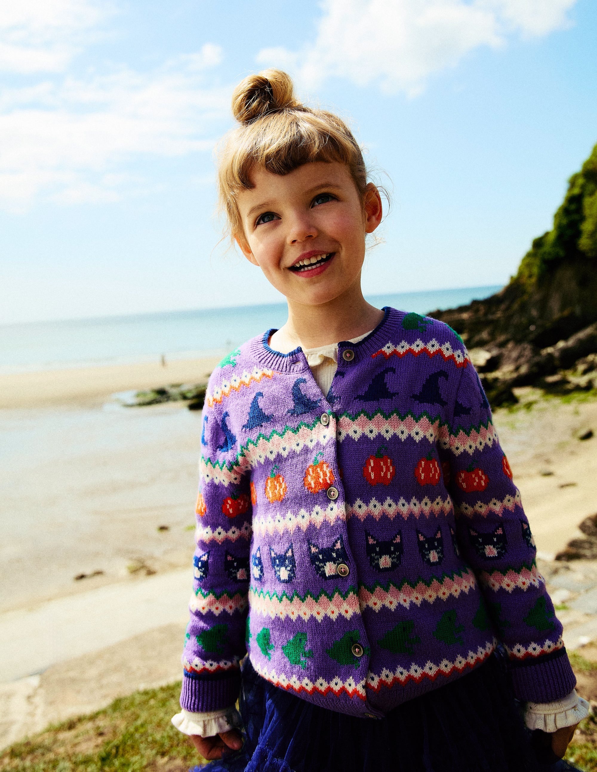 Edie Fair Isle Cardigan-Aster Purple Halloween - Image 4