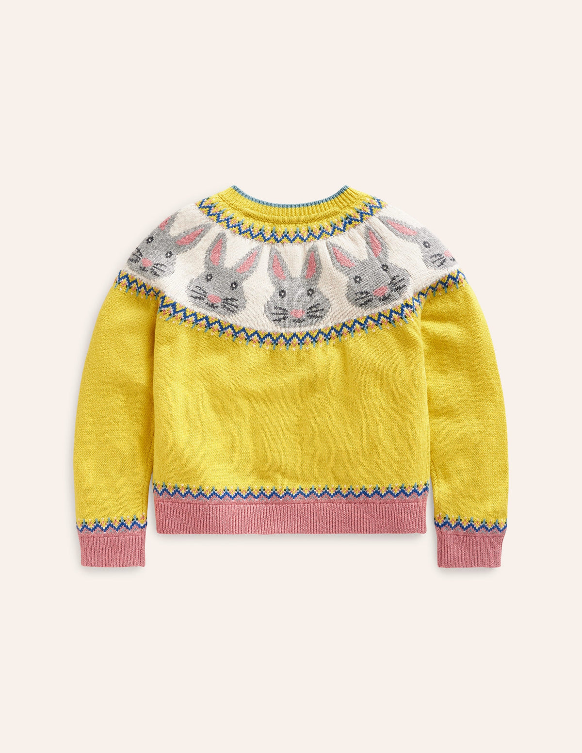 Edie Fair Isle Cardigan-Honeycomb Yellow Bunnies - Image 5