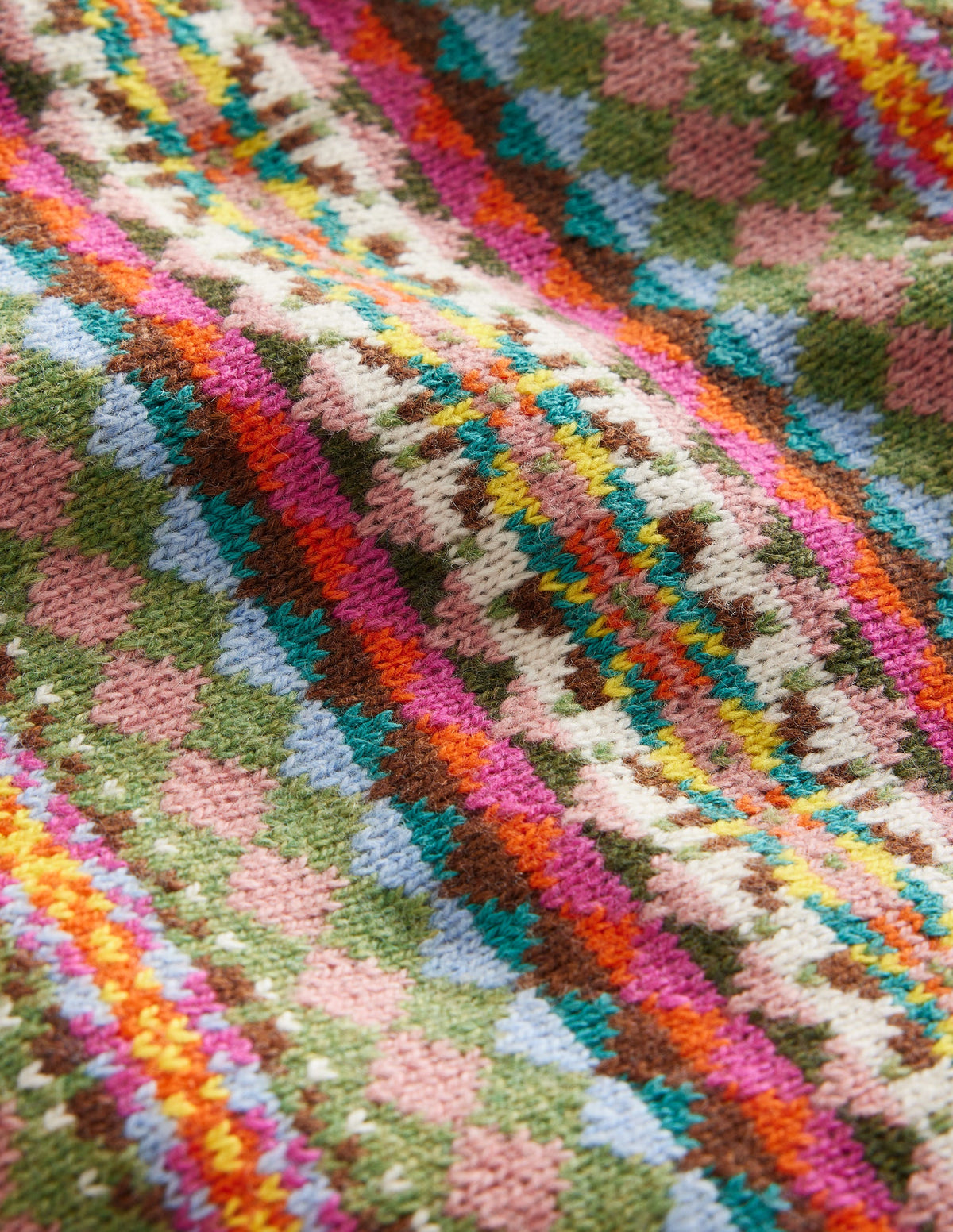 Fair Isle Knitted Tank-Green/ Pink Fair Isle-7