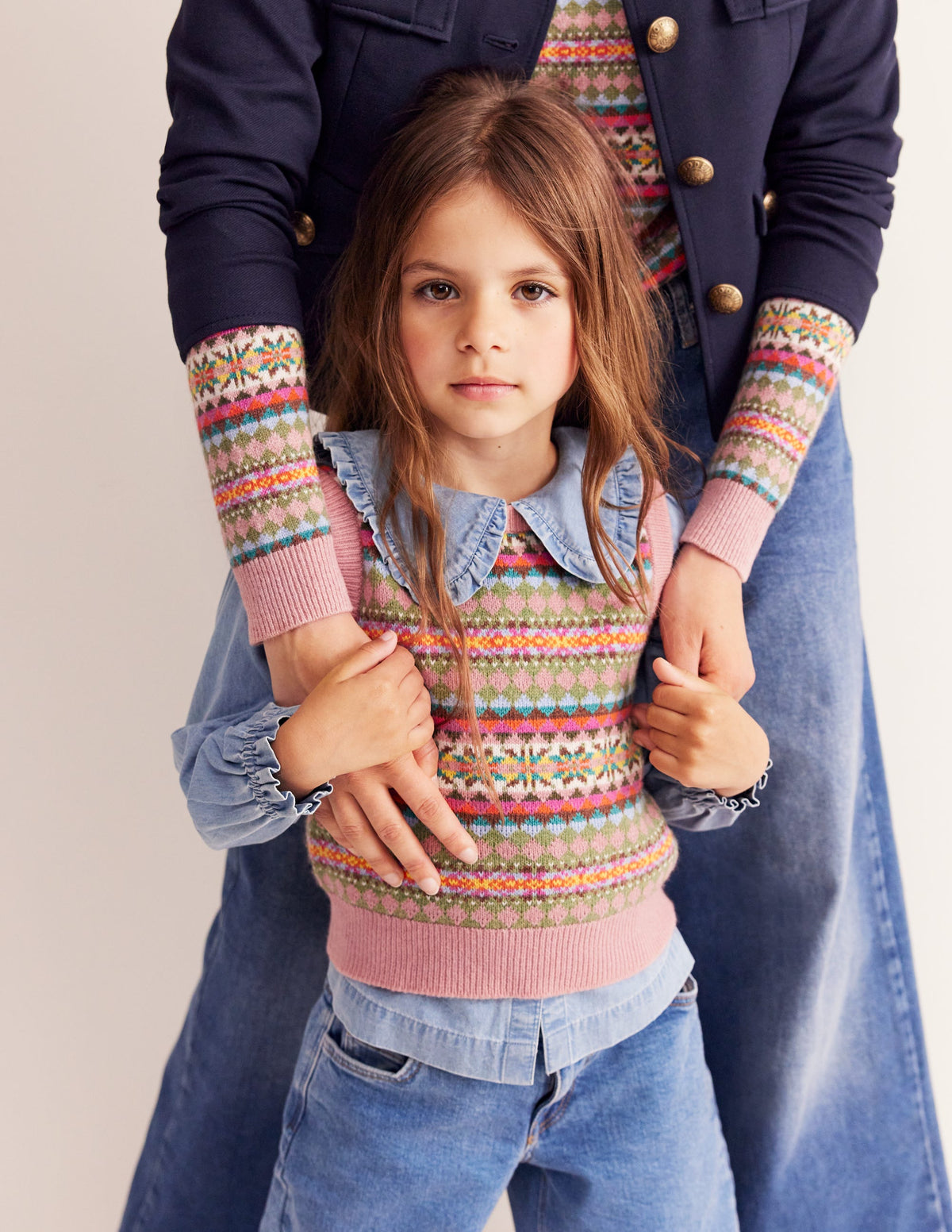 Fair Isle Knitted Tank-Green/ Pink Fair Isle-1