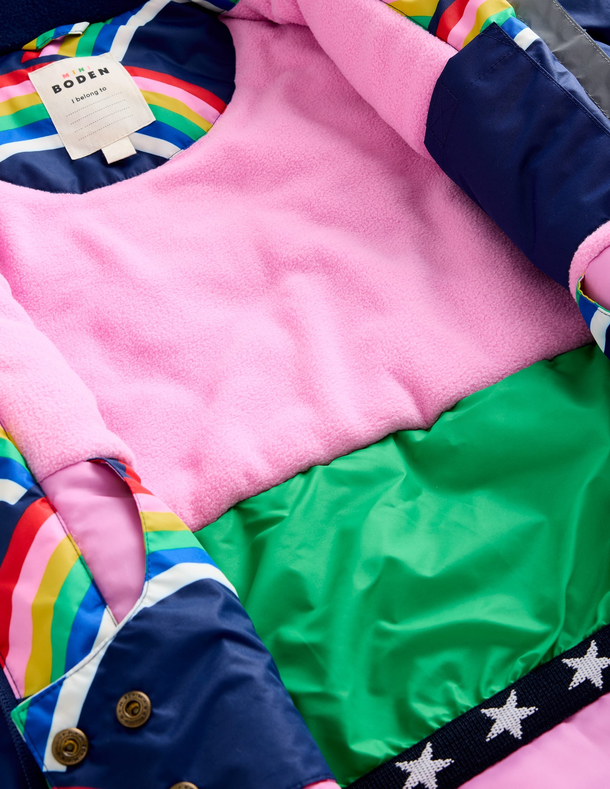 All-Weather Waterproof Coat-College Navy Rainbows - Image 4