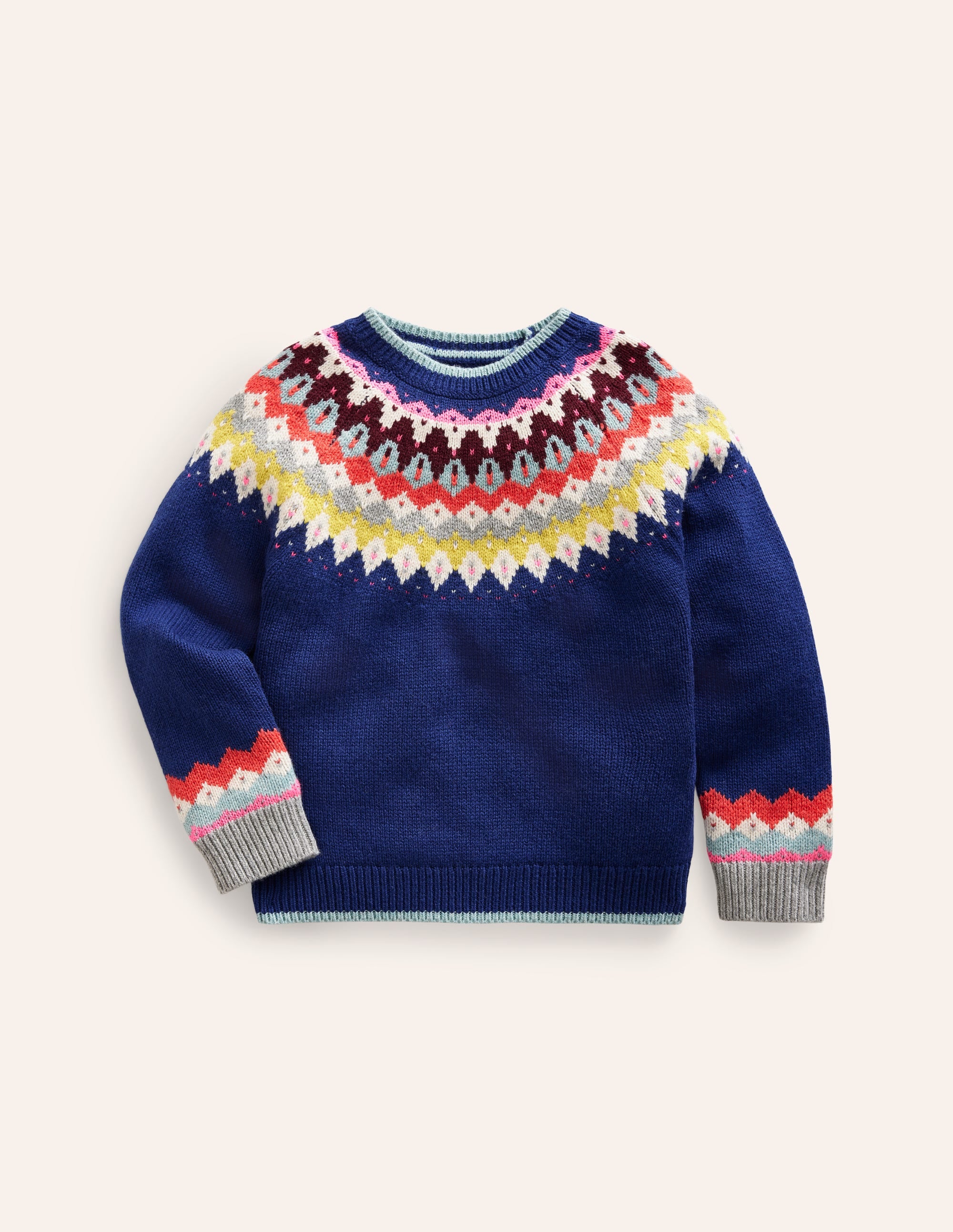 Eleanor Fair Isle Jumper Sapphire Blue Boden UK