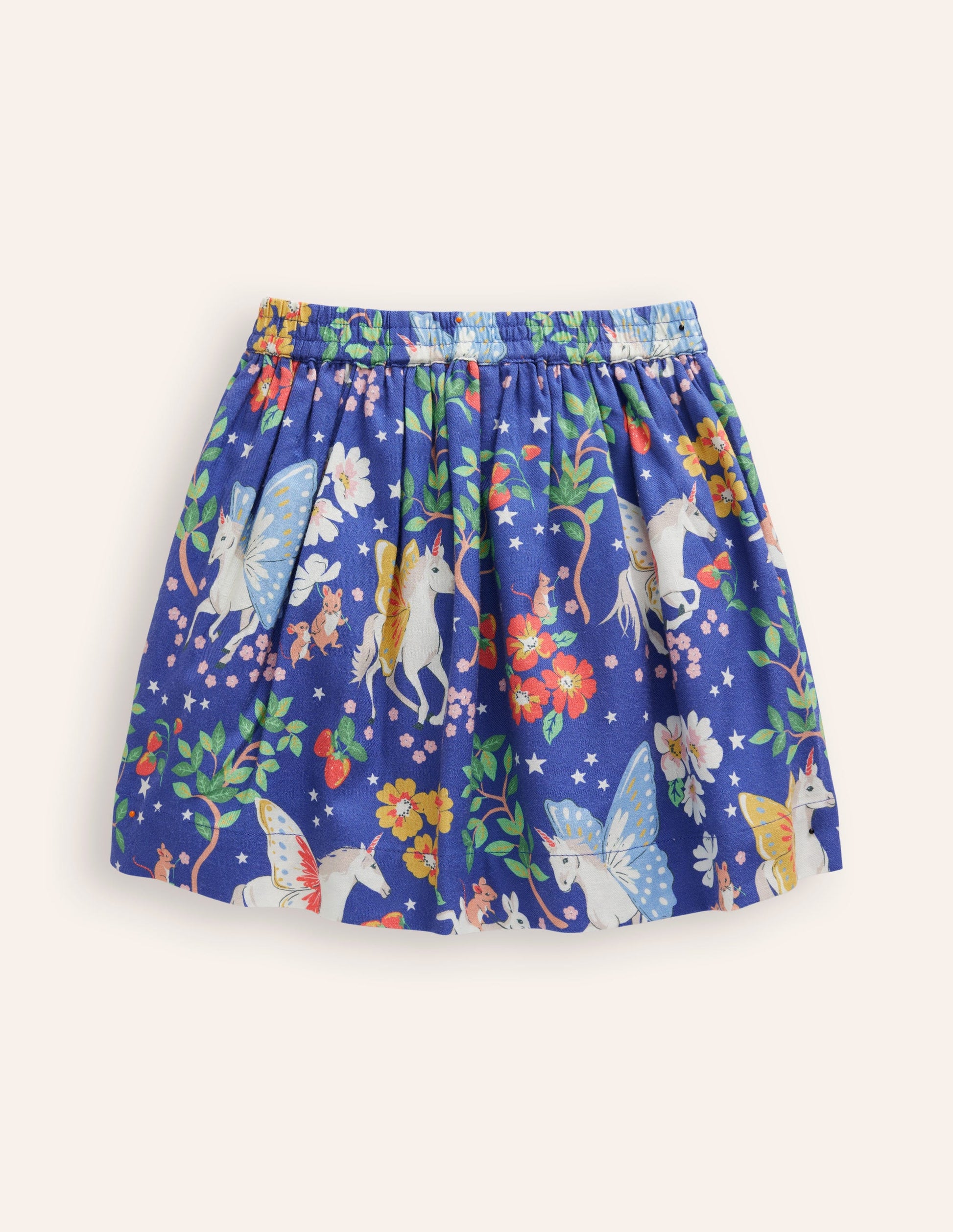 Printed Pull-On Twirly Skirt-Blue Enchanted Unicorn-2
