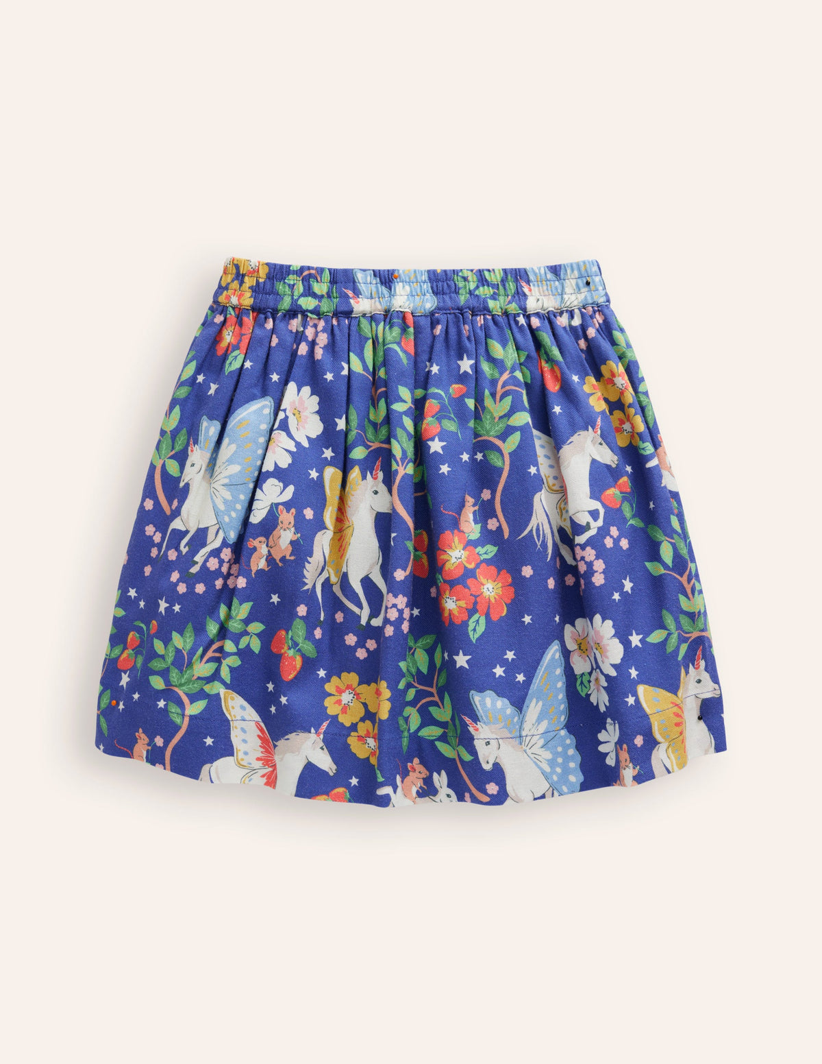 Printed Pull-On Twirly Skirt-Blue Enchanted Unicorn - Image 2