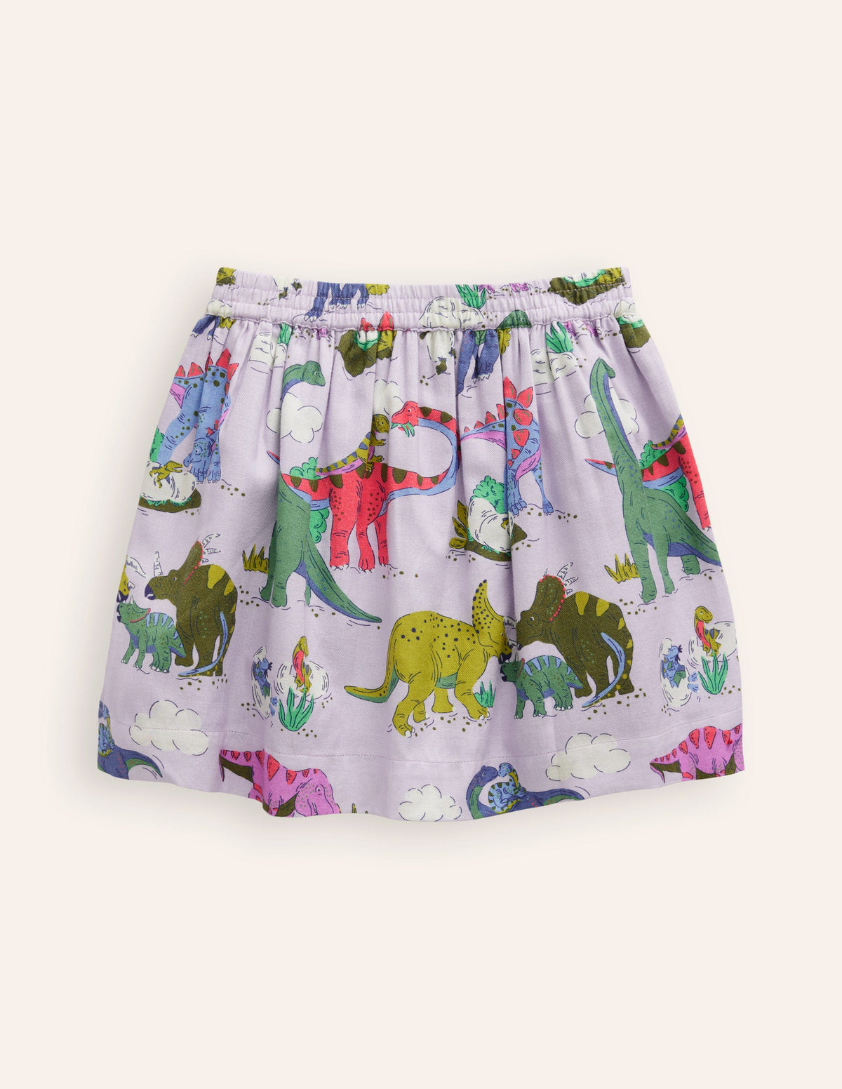 Printed Pull-On Twirly Skirt-Lilac Dino Family - Image 4