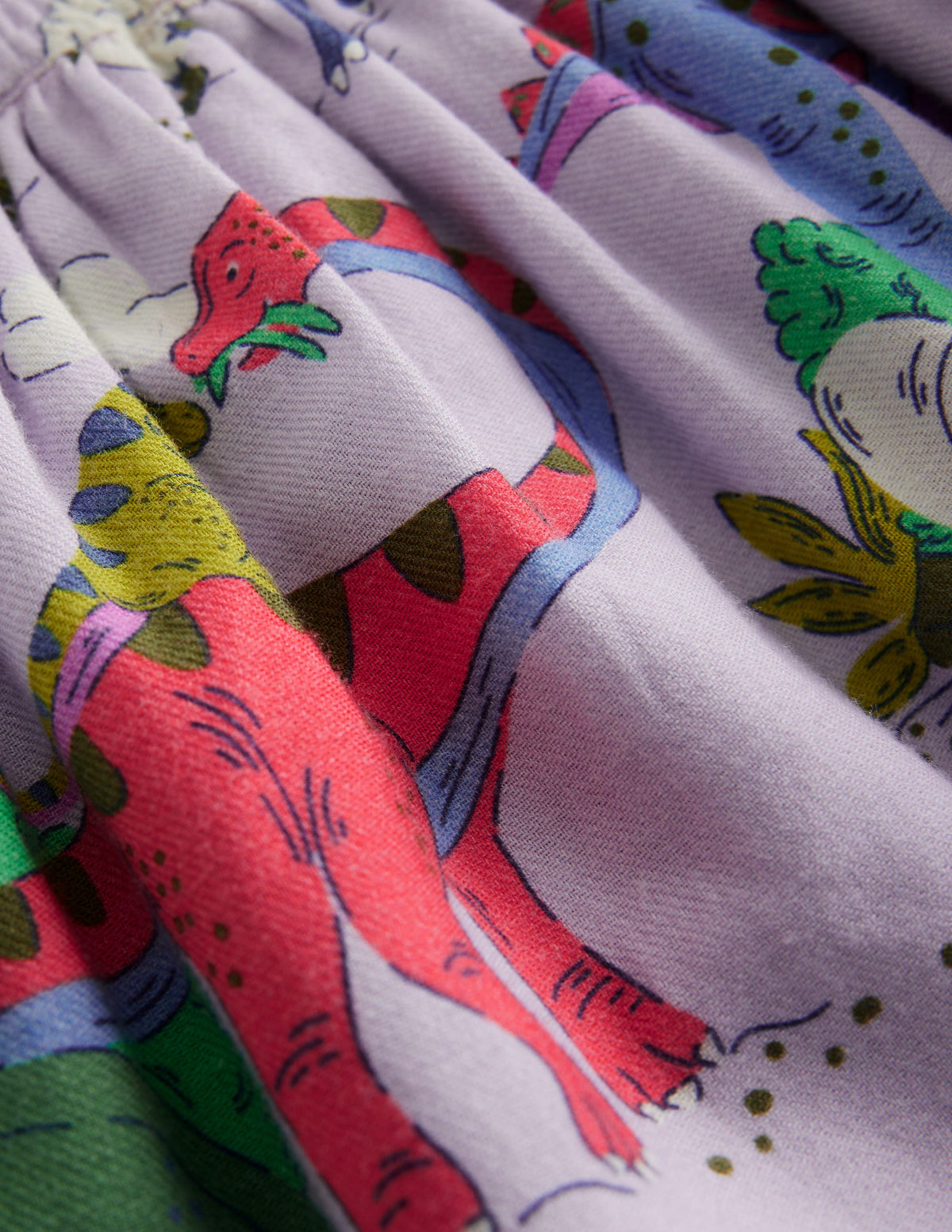 Printed Pull-On Twirly Skirt-Lilac Dino Family - Image 5