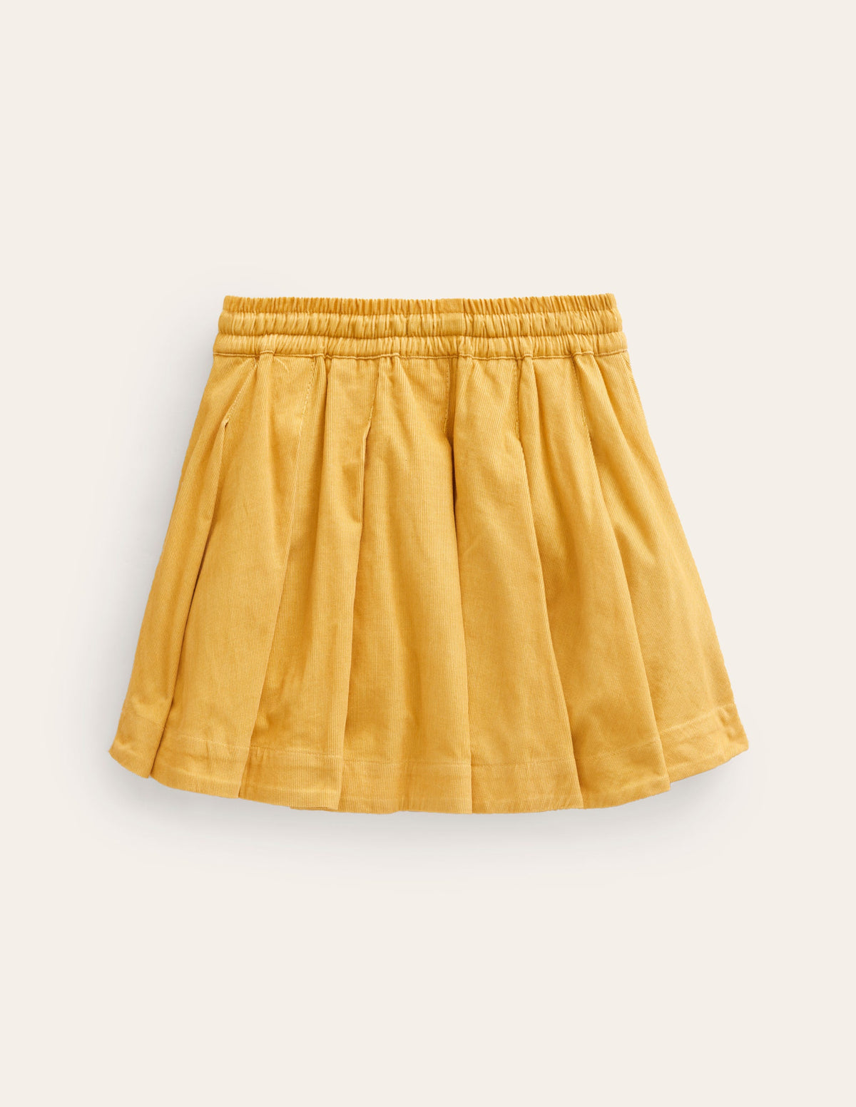 Pull-On Twirly Pleated Skirt-Canary Yellow Cord - Image 2