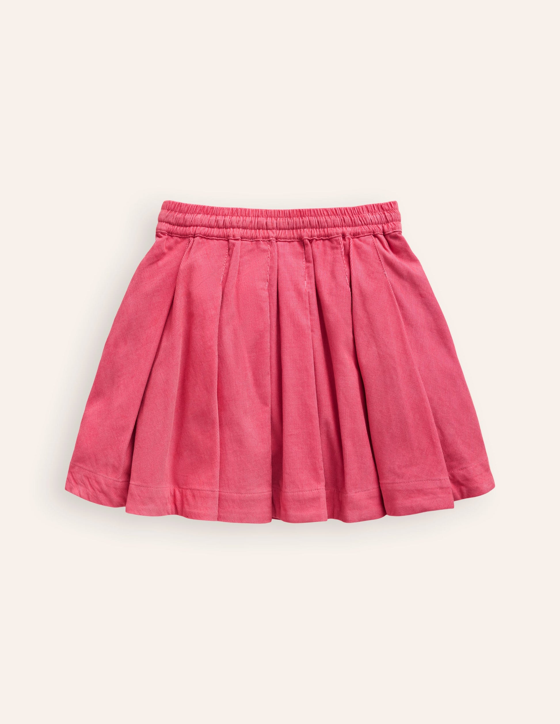 Pull-On Twirly Pleated Skirt-Rose Pink Cord-2