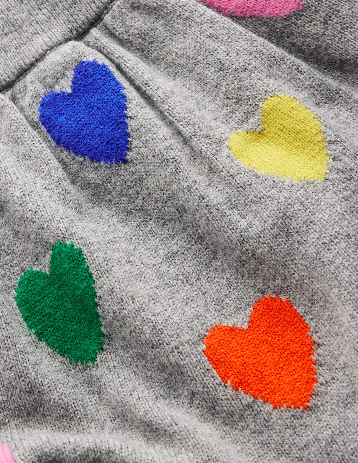 Knitted Flare Skirt-Grey Multi Hearts - Image 7