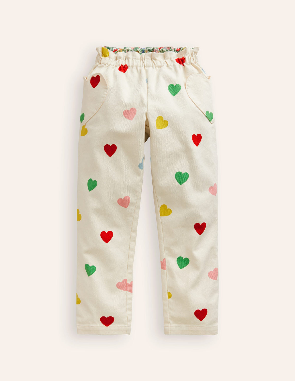 Heart Pocket Pull On Trousers-Multi Confetti Heart - Image 1