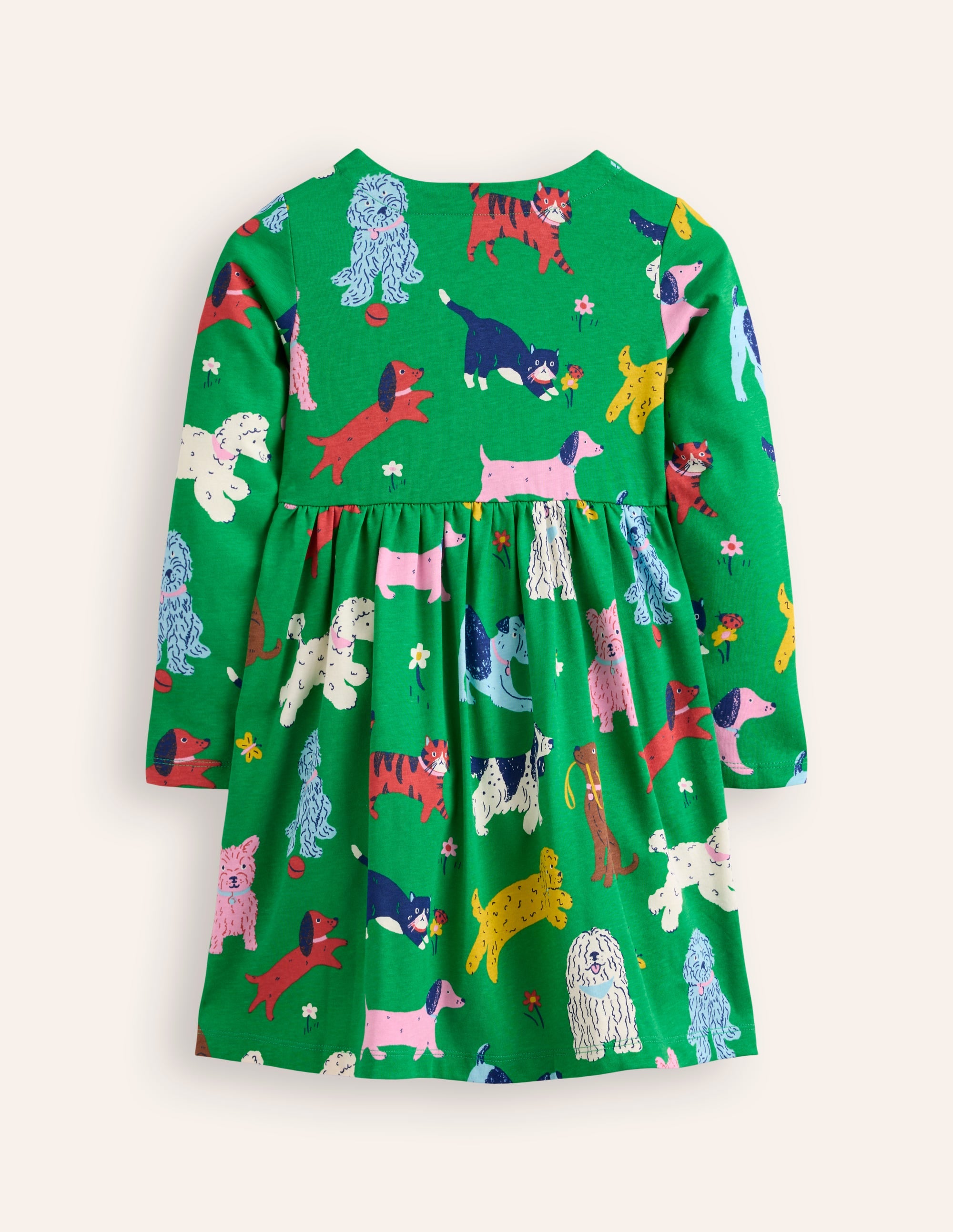 Long-Sleeved Fun Jersey Dress-Green Park Play Pets - Image 5