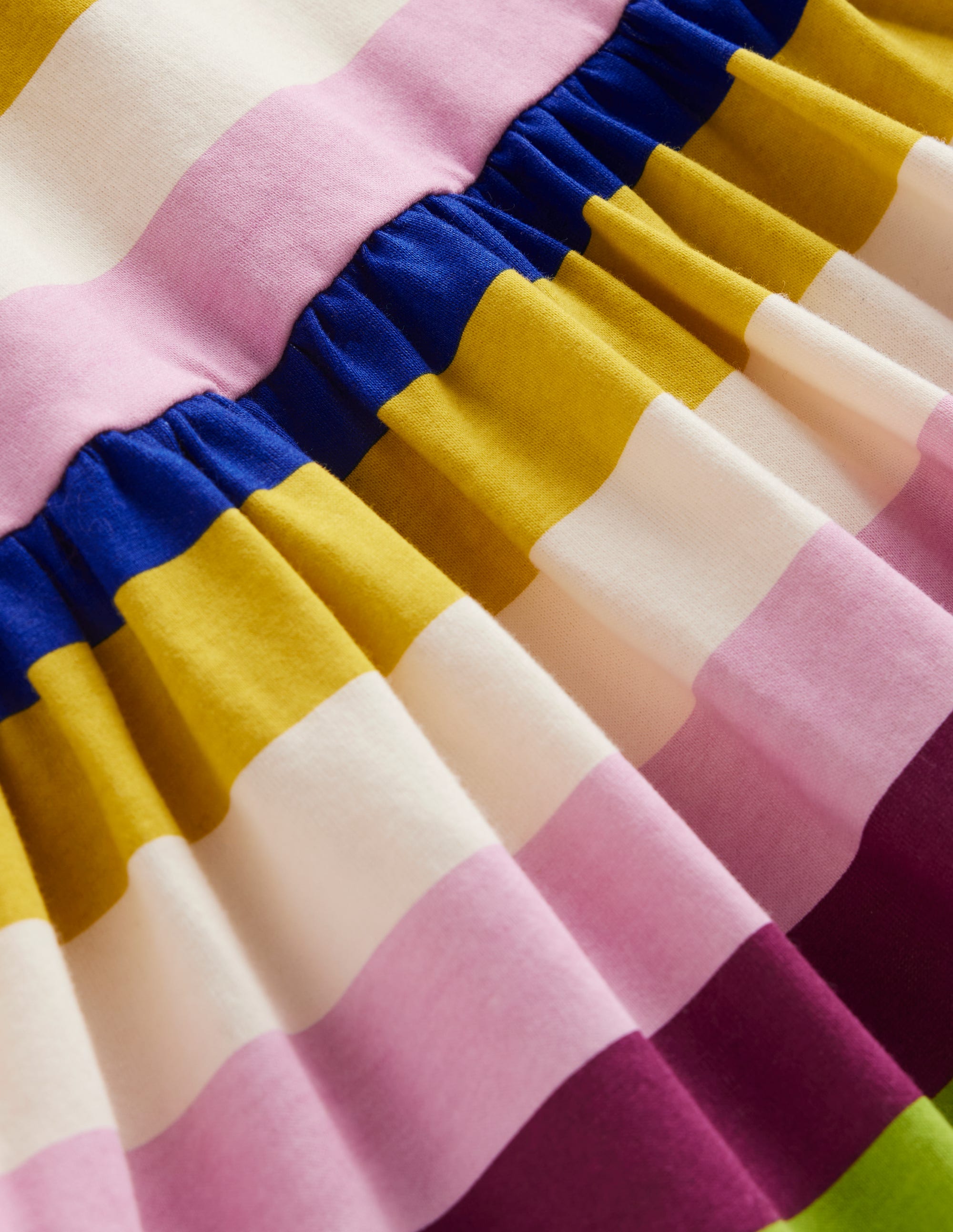 Long-Sleeved Fun Jersey Dress-Rainbow Multi Stripe - Image 3