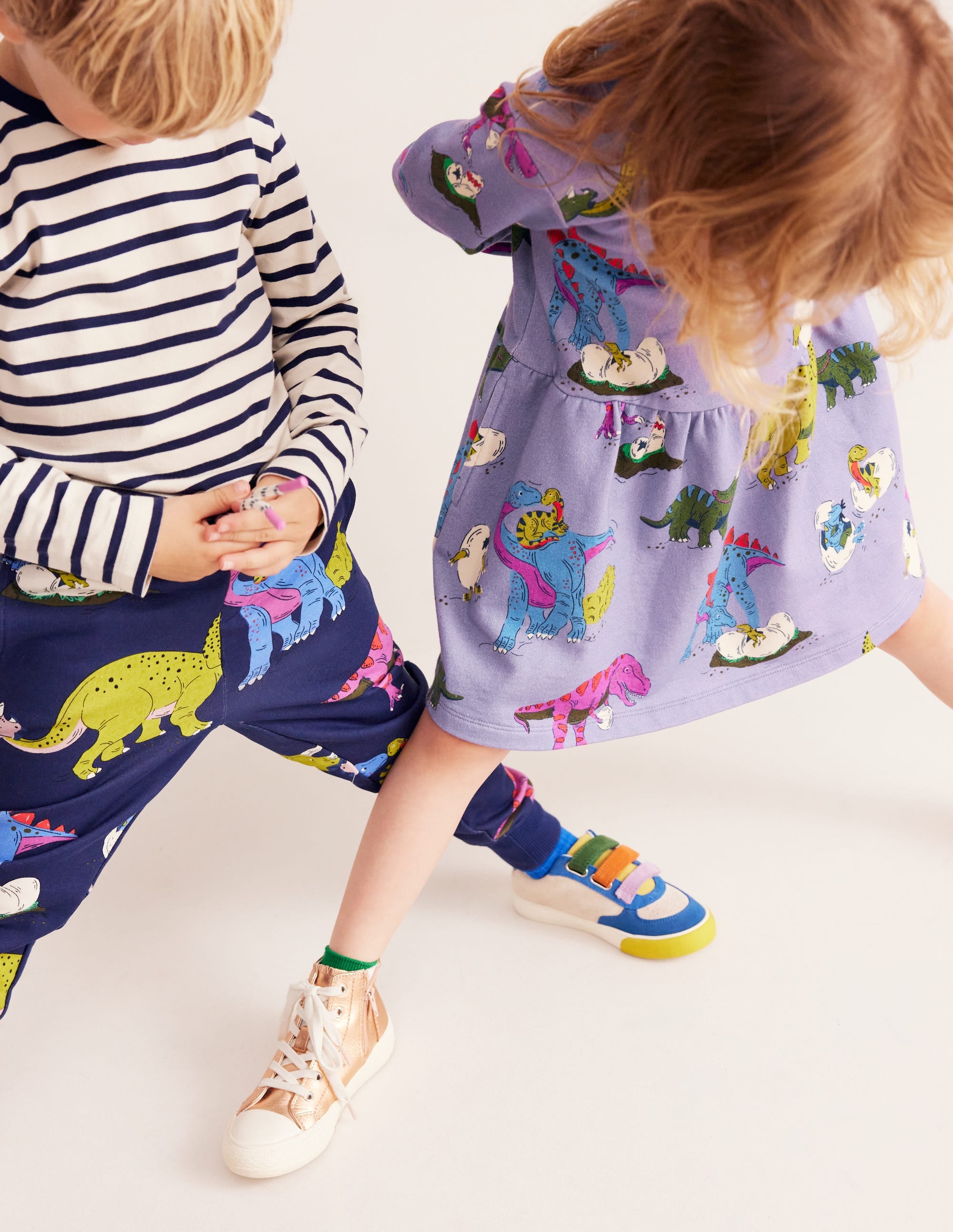 Loopback Sweatshirt Dress-Lilac Dino Family - Image 3