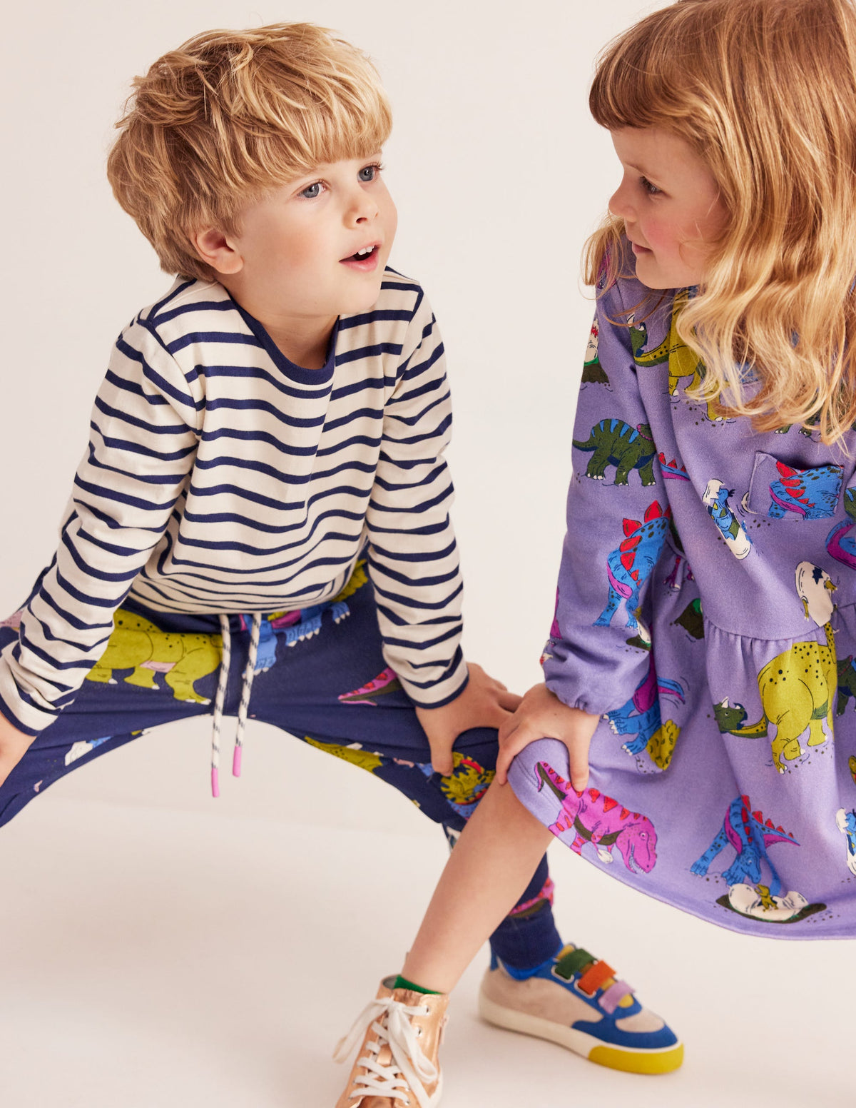 Loopback Sweatshirt Dress-Lilac Dino Family - Image 4
