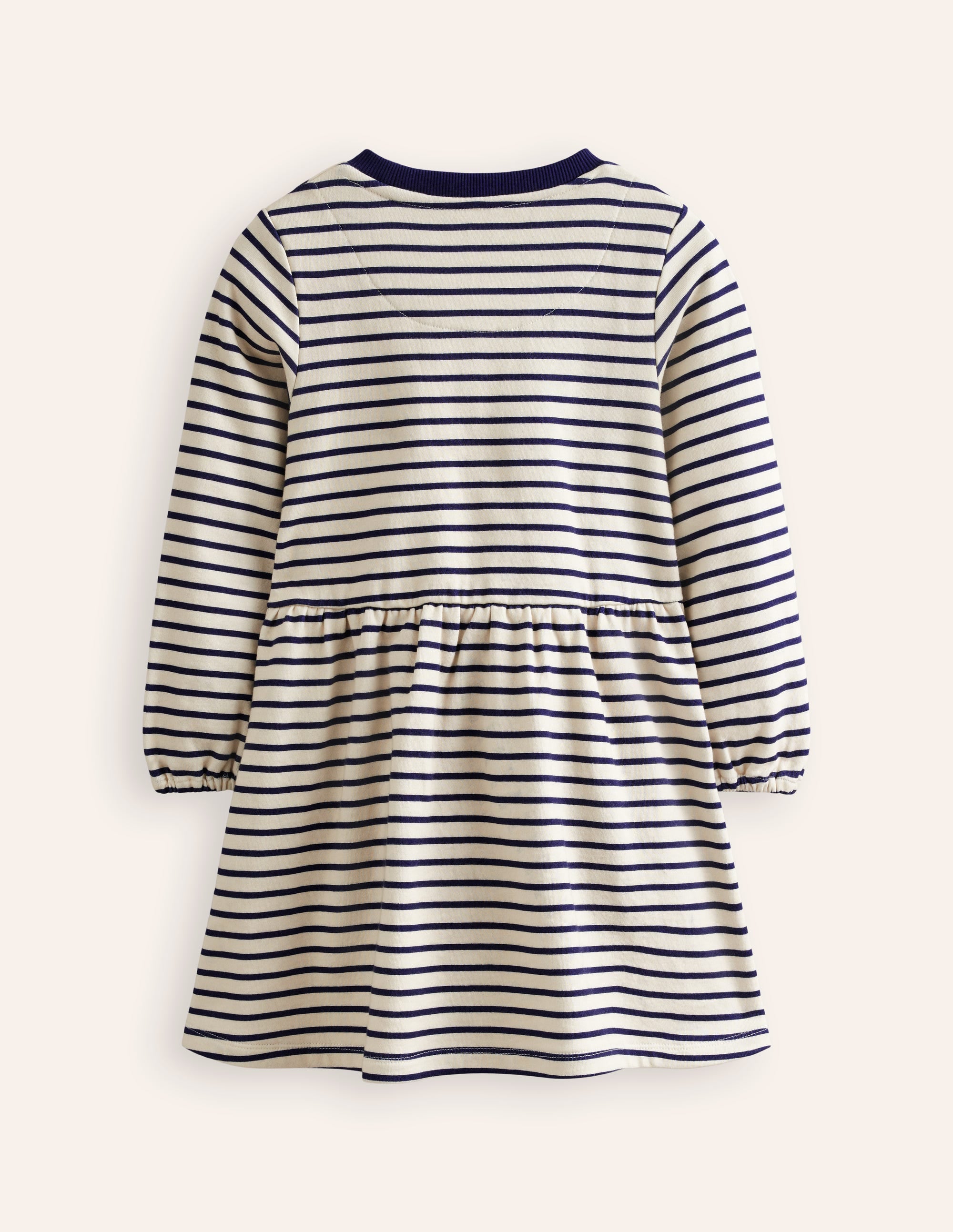 Loopback Sweatshirt Dress-White/ College Navy Stripe - Image 2