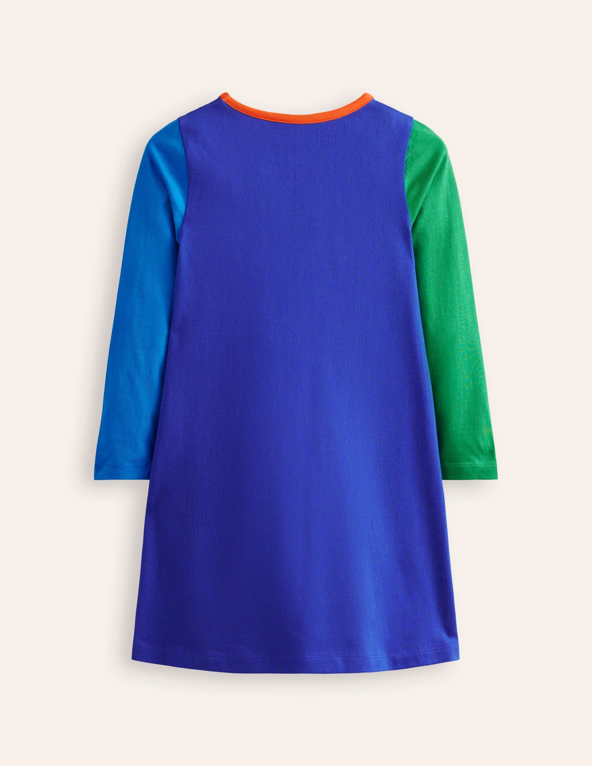 Elsie Big Appliqué Dress-Blue Back to School Pockets - Image 2