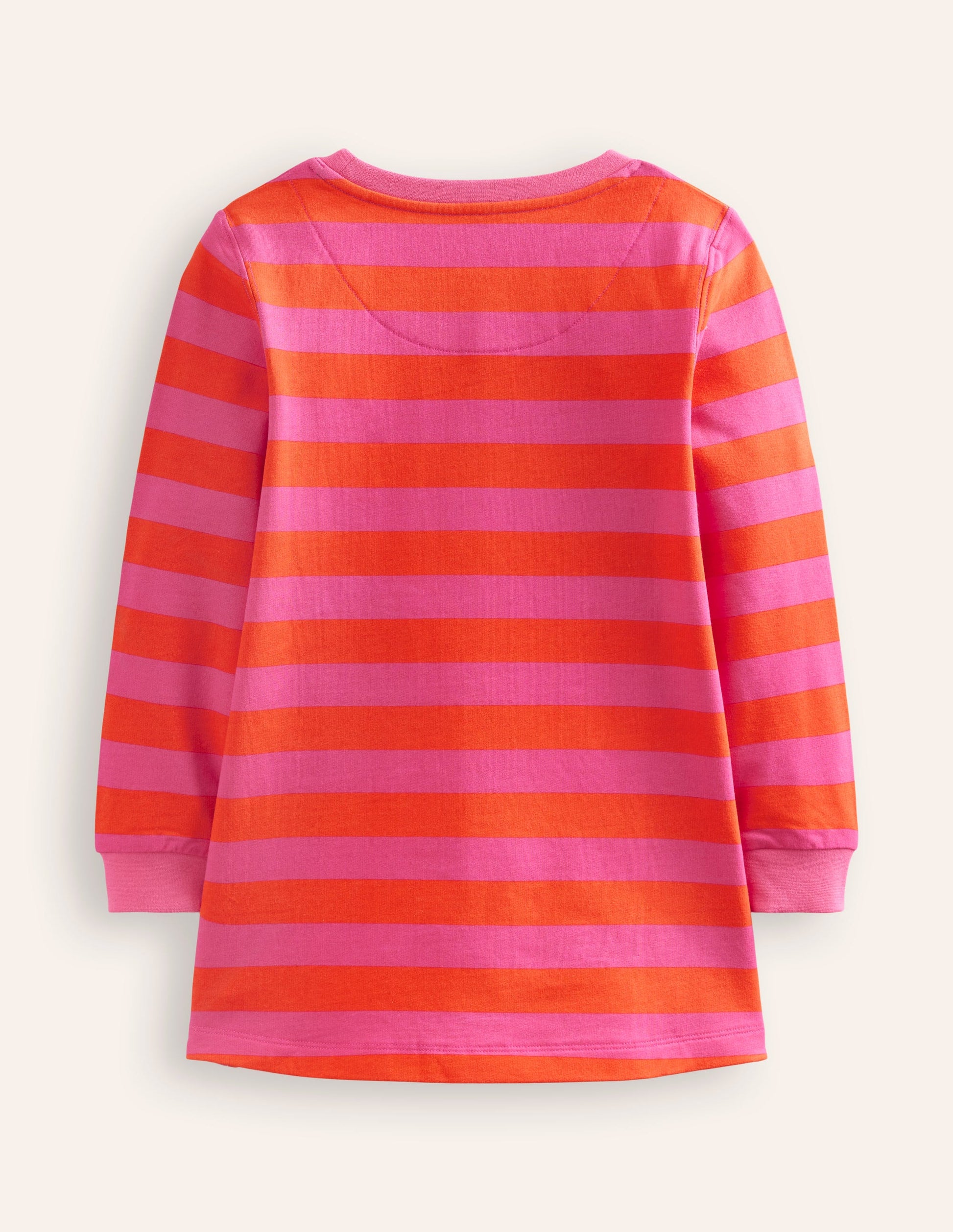 Ida Sweatshirt Appliqué Dress-Bright Pink/Terracotta Ghosts-2