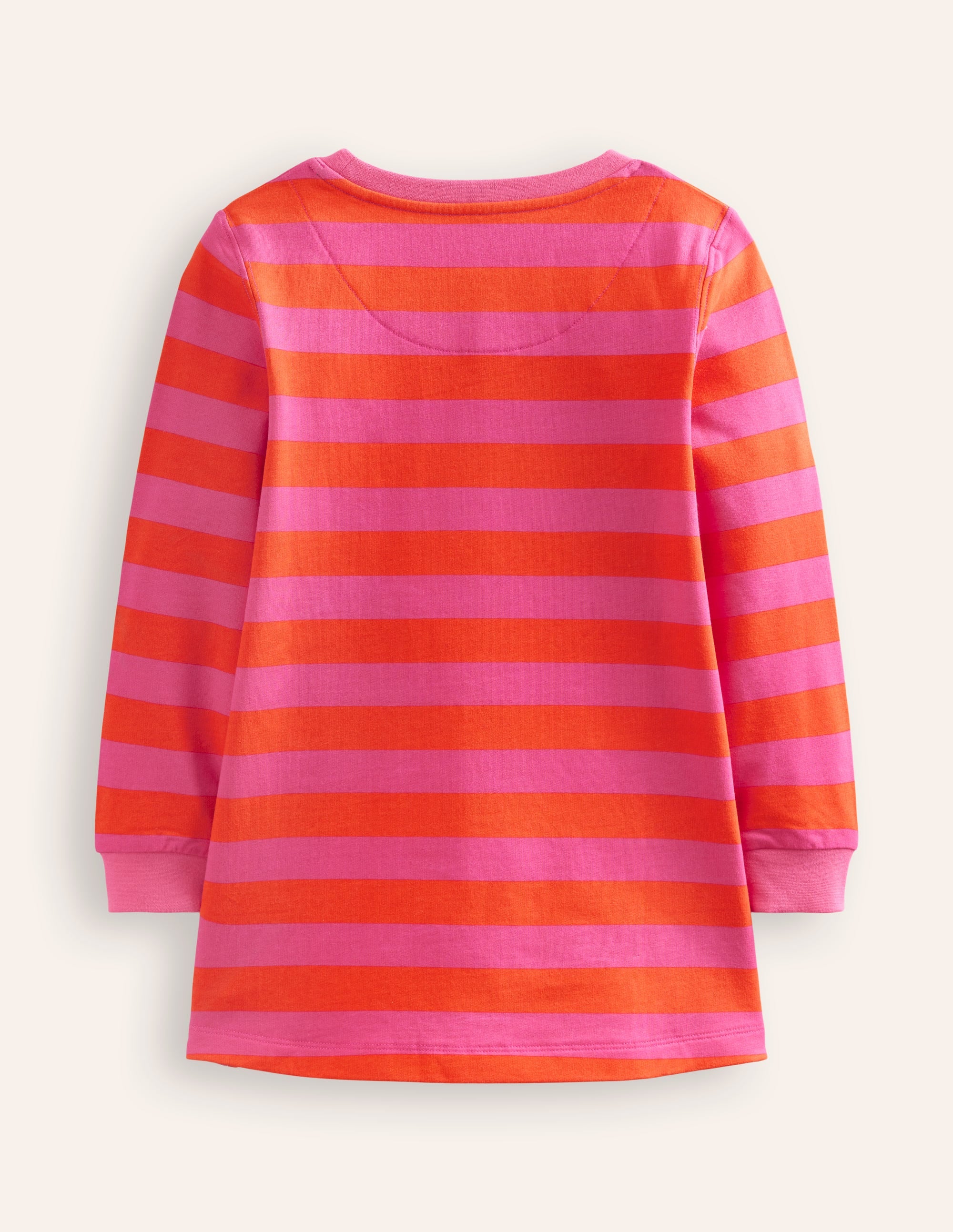 Ida Sweatshirt Appliqué Dress-Bright Pink/Terracotta Ghosts - Image 2