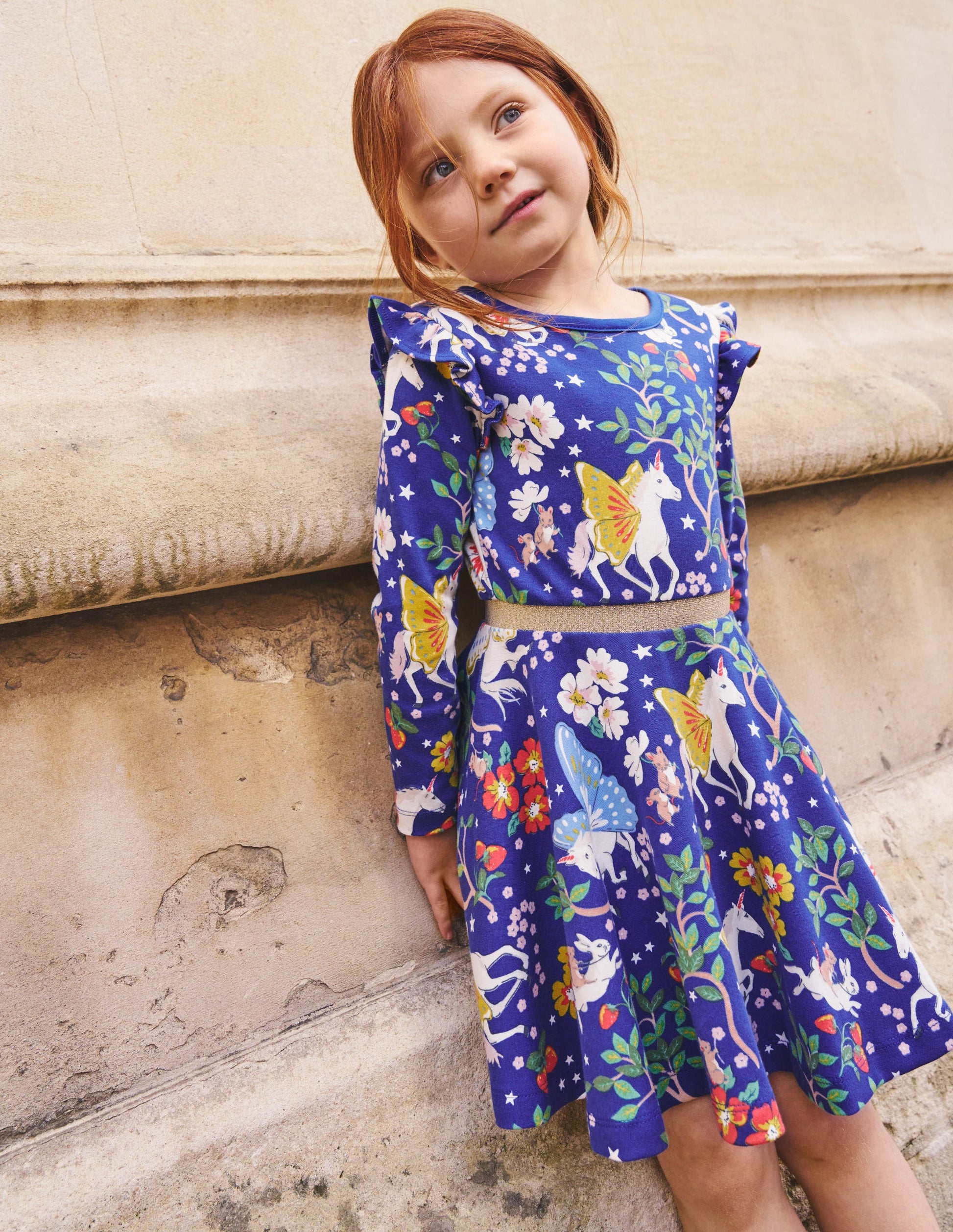 Mabel Twirly Ballerina Dress-Blue Enchanted Unicorn-4