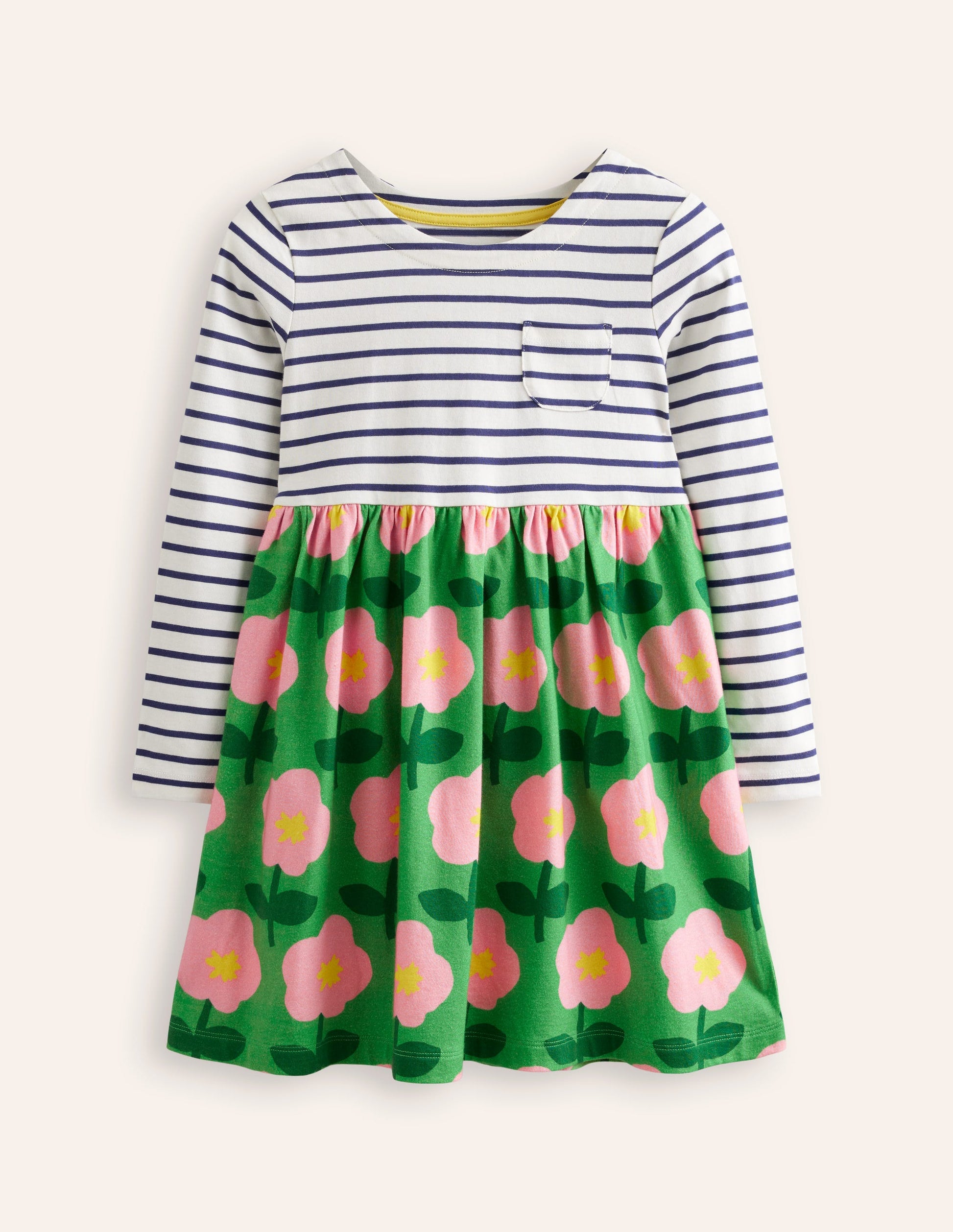 Hotchpotch Jersey Dress-Rich Emerald Cut Out Flower-1