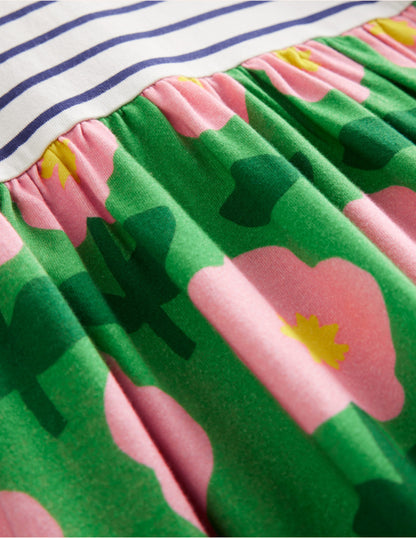 Hotchpotch Jersey Dress-Rich Emerald Cut Out Flower-3