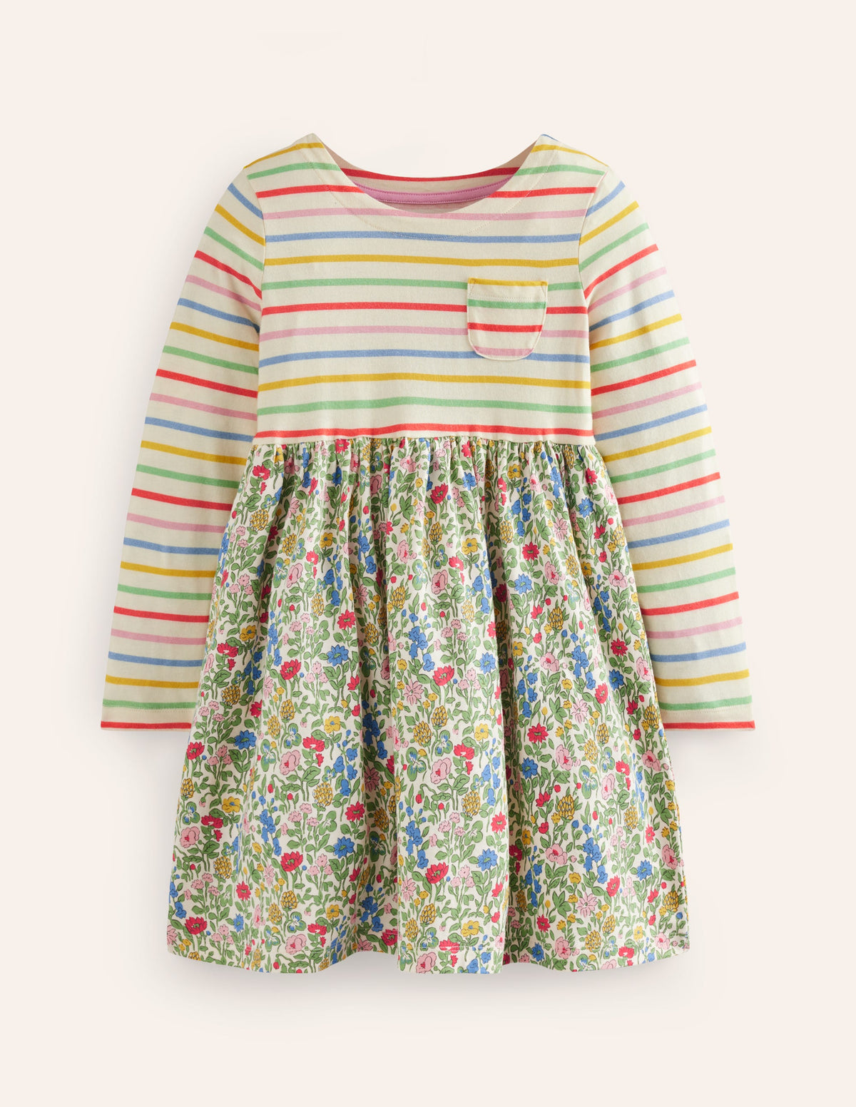 Hotchpotch Jersey Dress-Multi Meadow Floral - Image 1