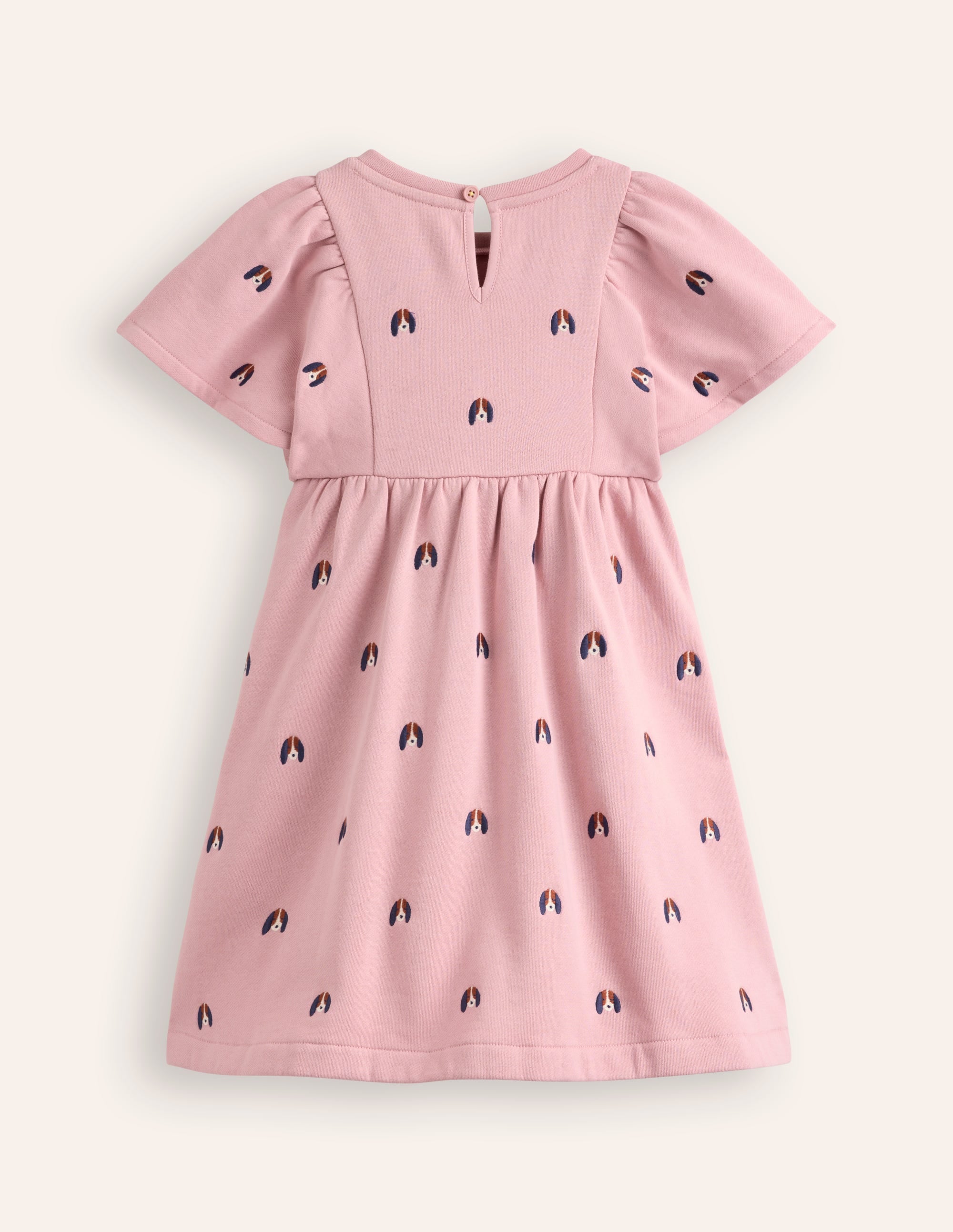 Embroidered Cosy Sweat Dress-Vintage Pink Pups - Image 6